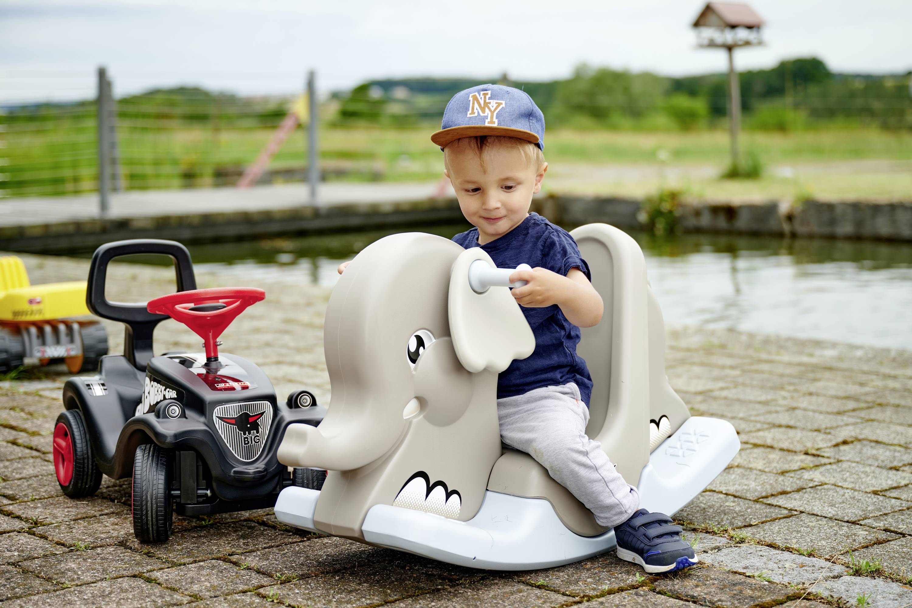 BIG Schaukel Elefant, Wippe Grau