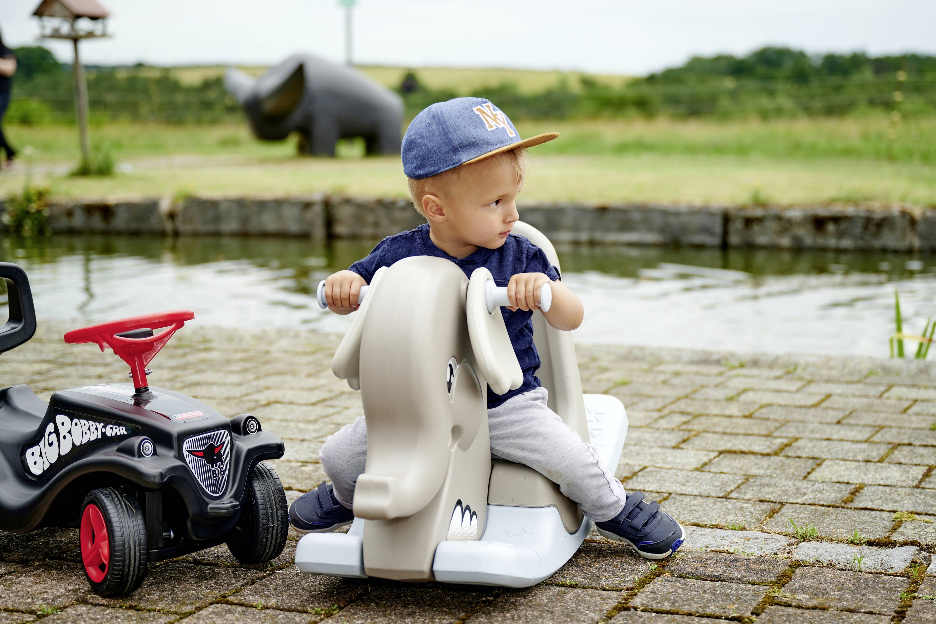 BIG Schaukel Elefant, Wippe Grau