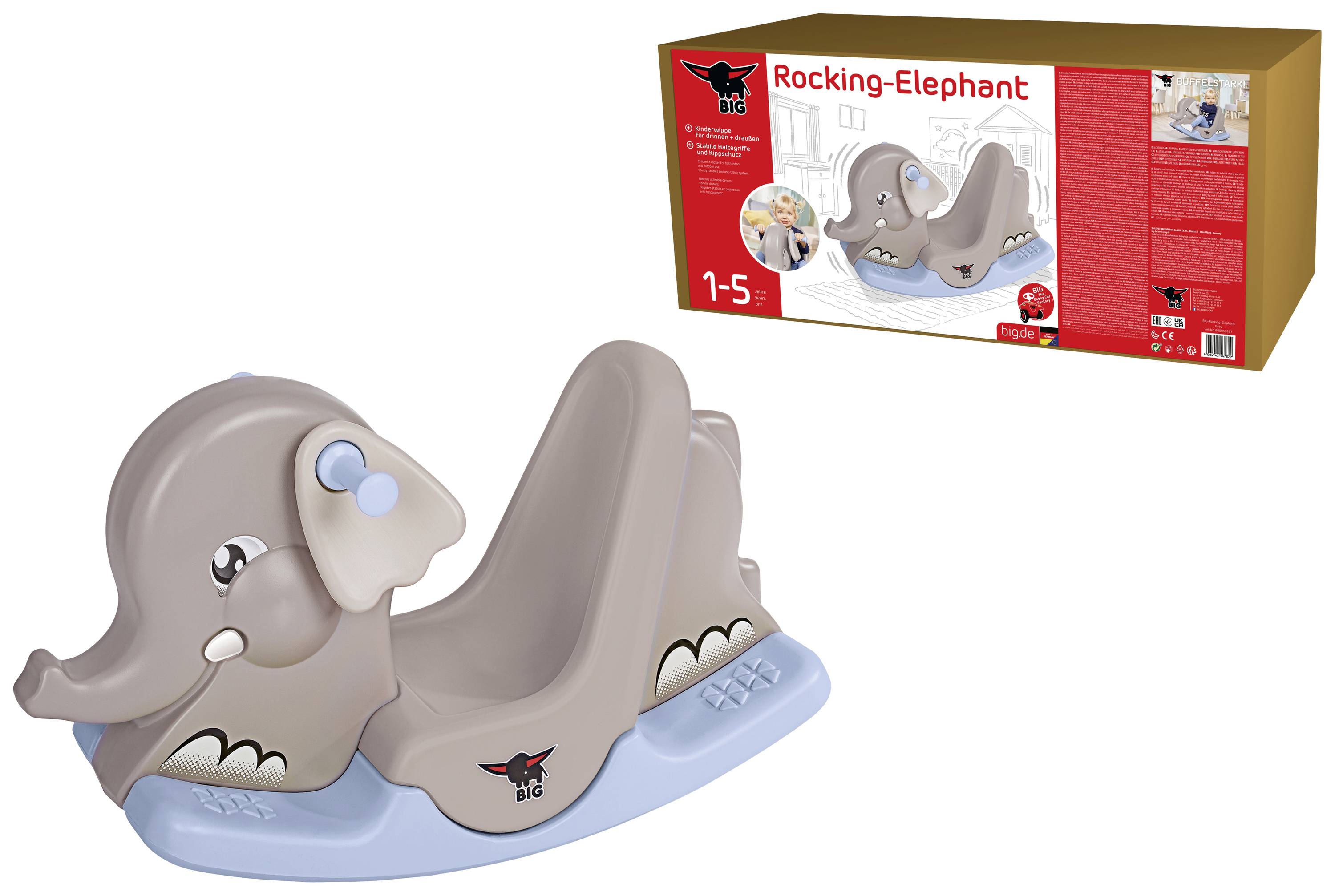 BIG Schaukel Elefant, Wippe Grau