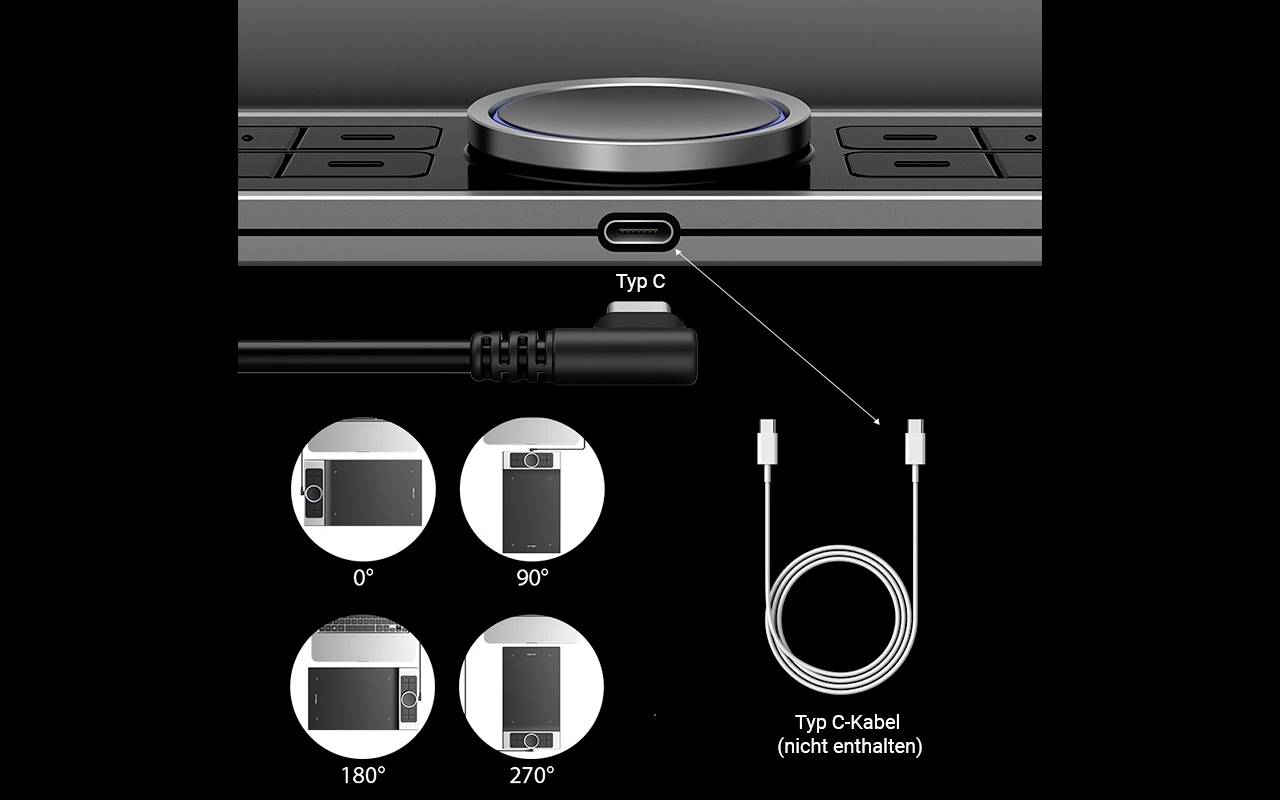 XP-PEN Deco Pro M Grafiktablett Schwarz, Silber