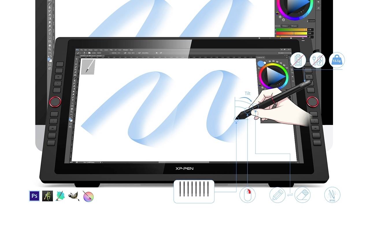 XP-PEN Artist 22R Pro Grafiktablett Schwarz