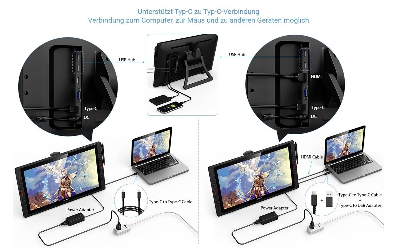 XP-PEN Artist 22R Pro Grafiktablett Schwarz