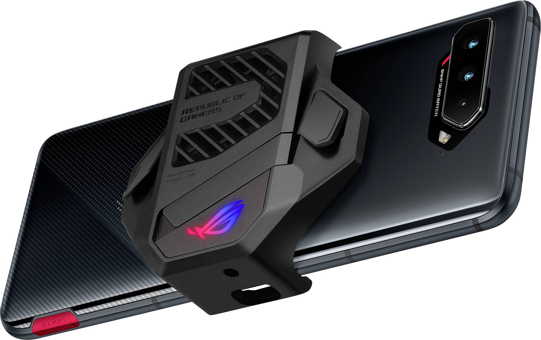 Asus ROG Phone 5 AeroActive Cooler (fan) USB-C™ Handy Lüfter Schwarz Passend für Handy-Modell: Telefon ROG Phone 5