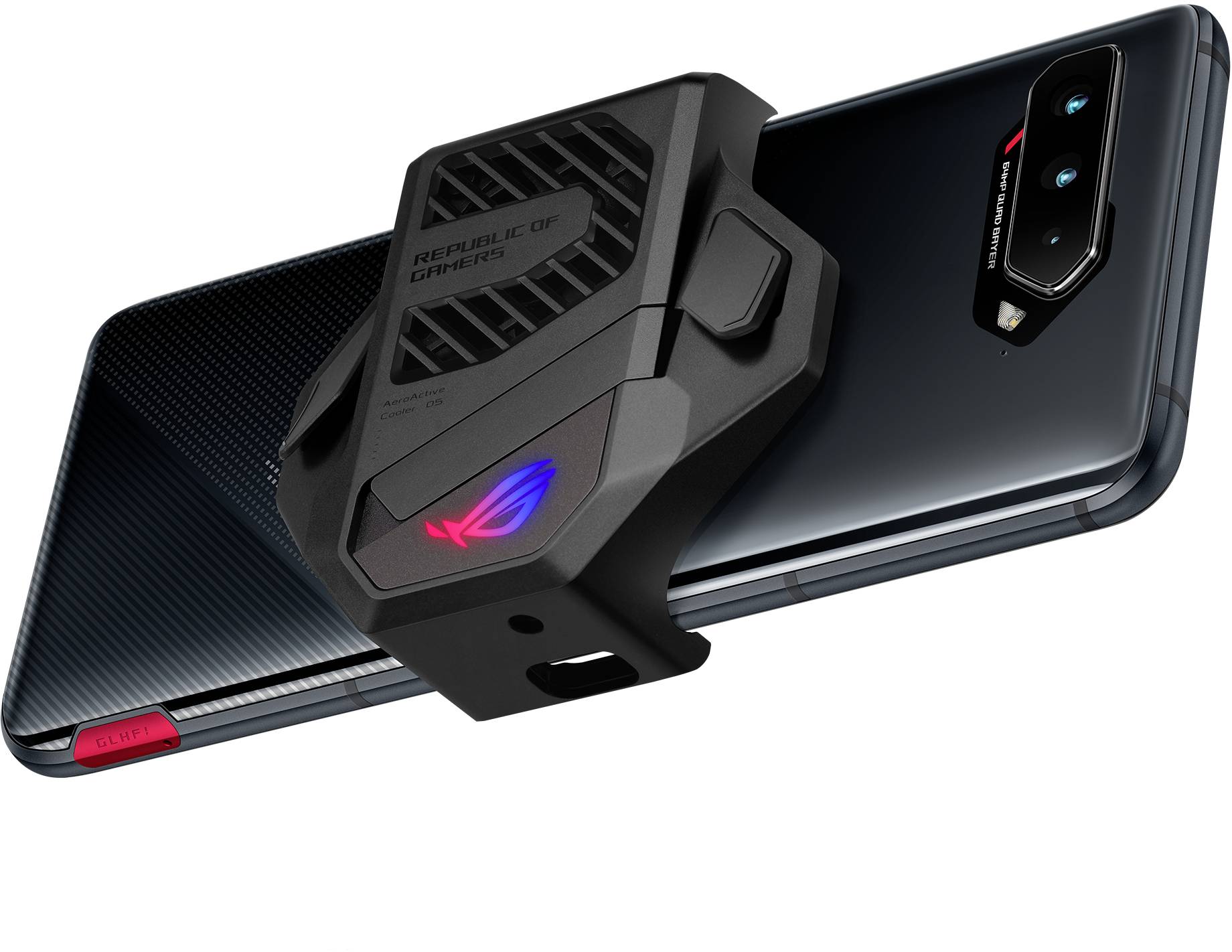 Asus ROG Phone 5 AeroActive Cooler (fan) USB-C™ Handy Lüfter Schwarz Passend für Handy-Modell: Telefon ROG Phone 5