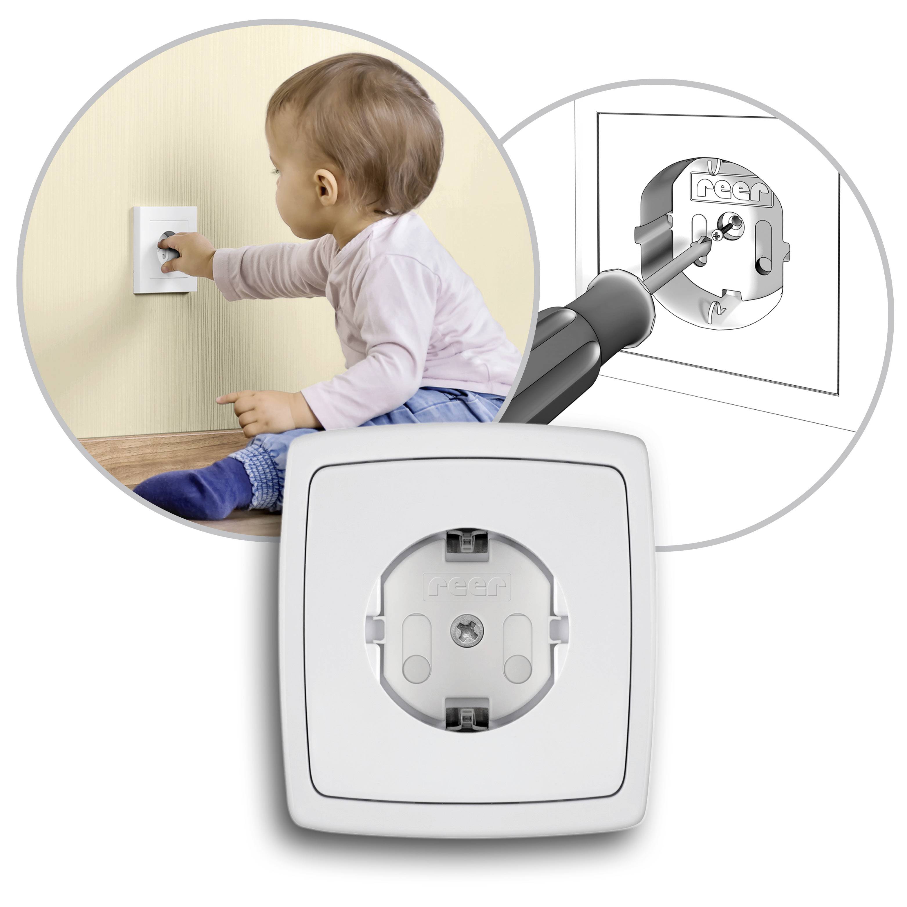 REER 32220 Steckdosen-Einsatz Weiß 20St.