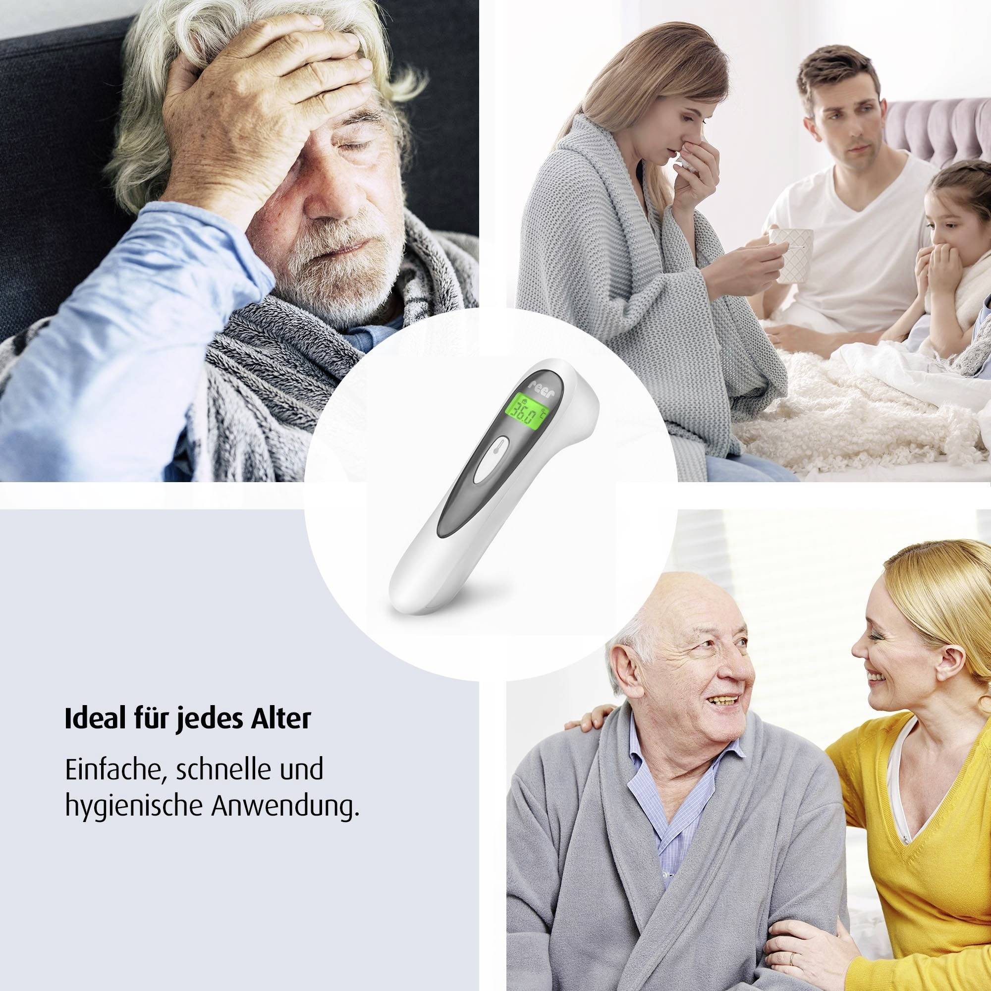 REER Colour SoftTemp Infrarot Fieberthermometer Berührungsloses messen