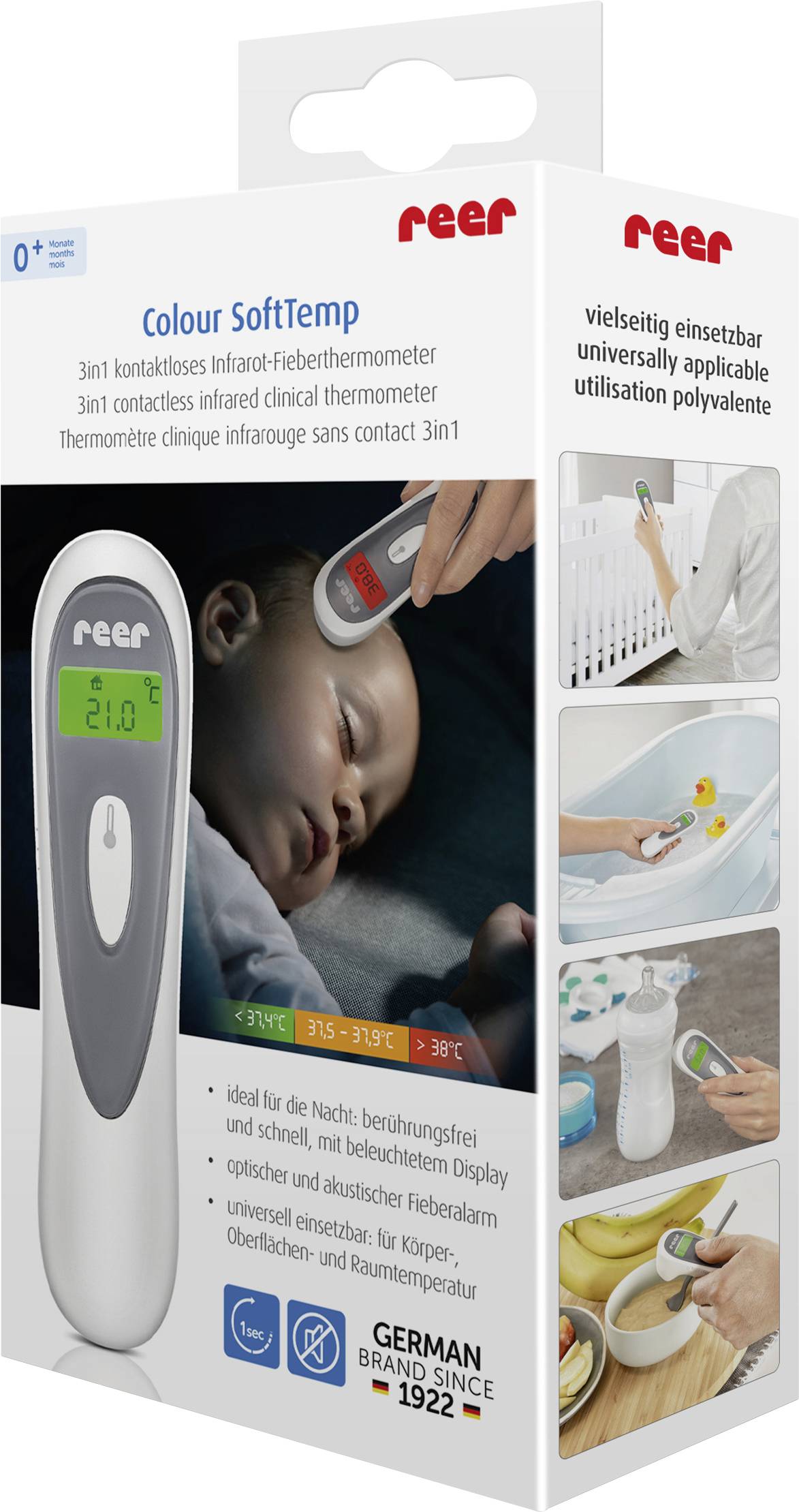 REER Colour SoftTemp Infrarot Fieberthermometer Berührungsloses messen