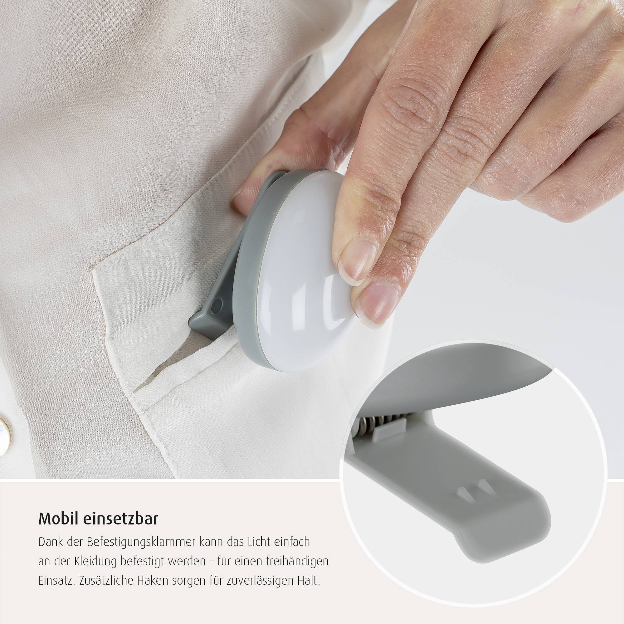 REER ClipLight 52361 Nachtlicht Rund LED Hellgrau