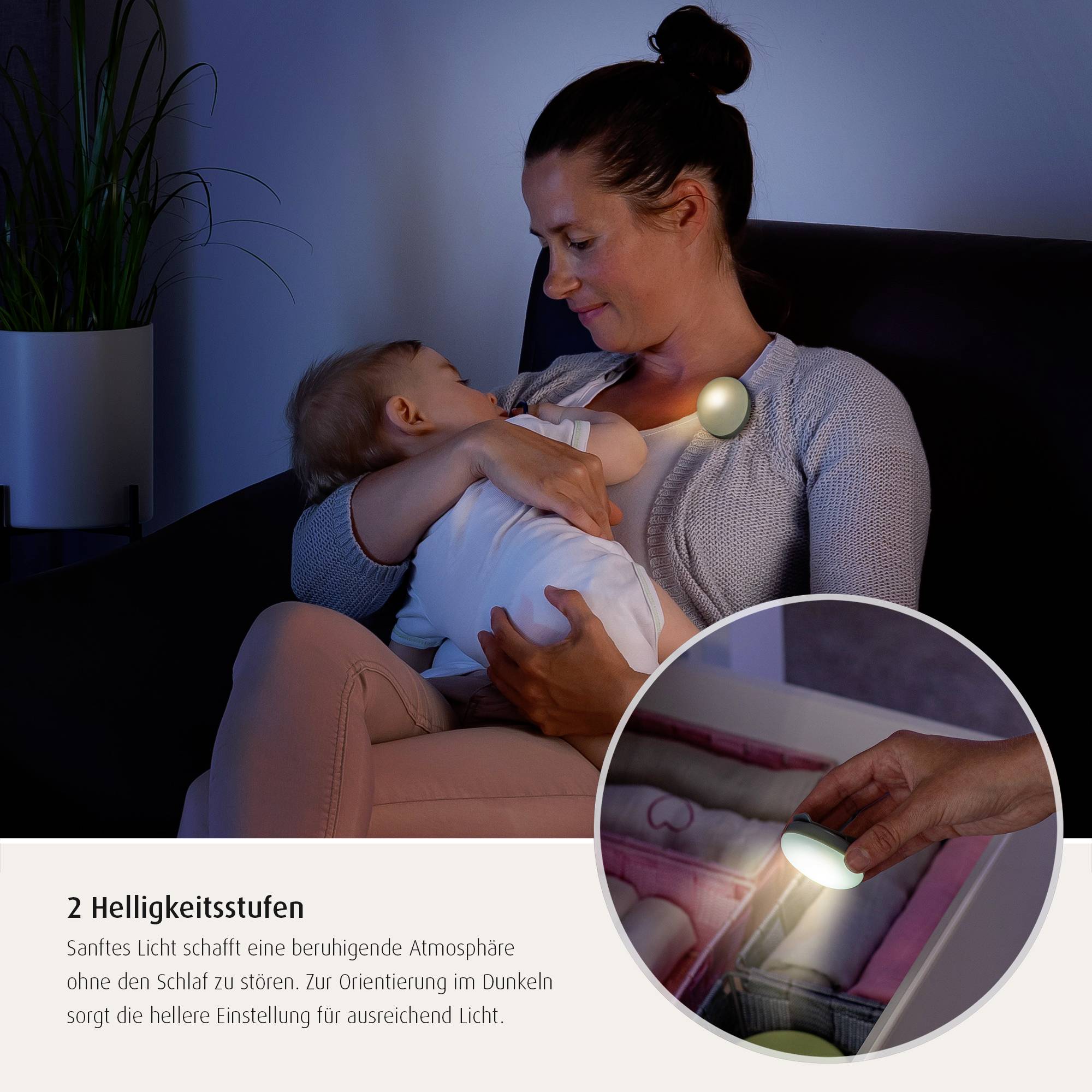 REER ClipLight 52361 Nachtlicht Rund LED Hellgrau