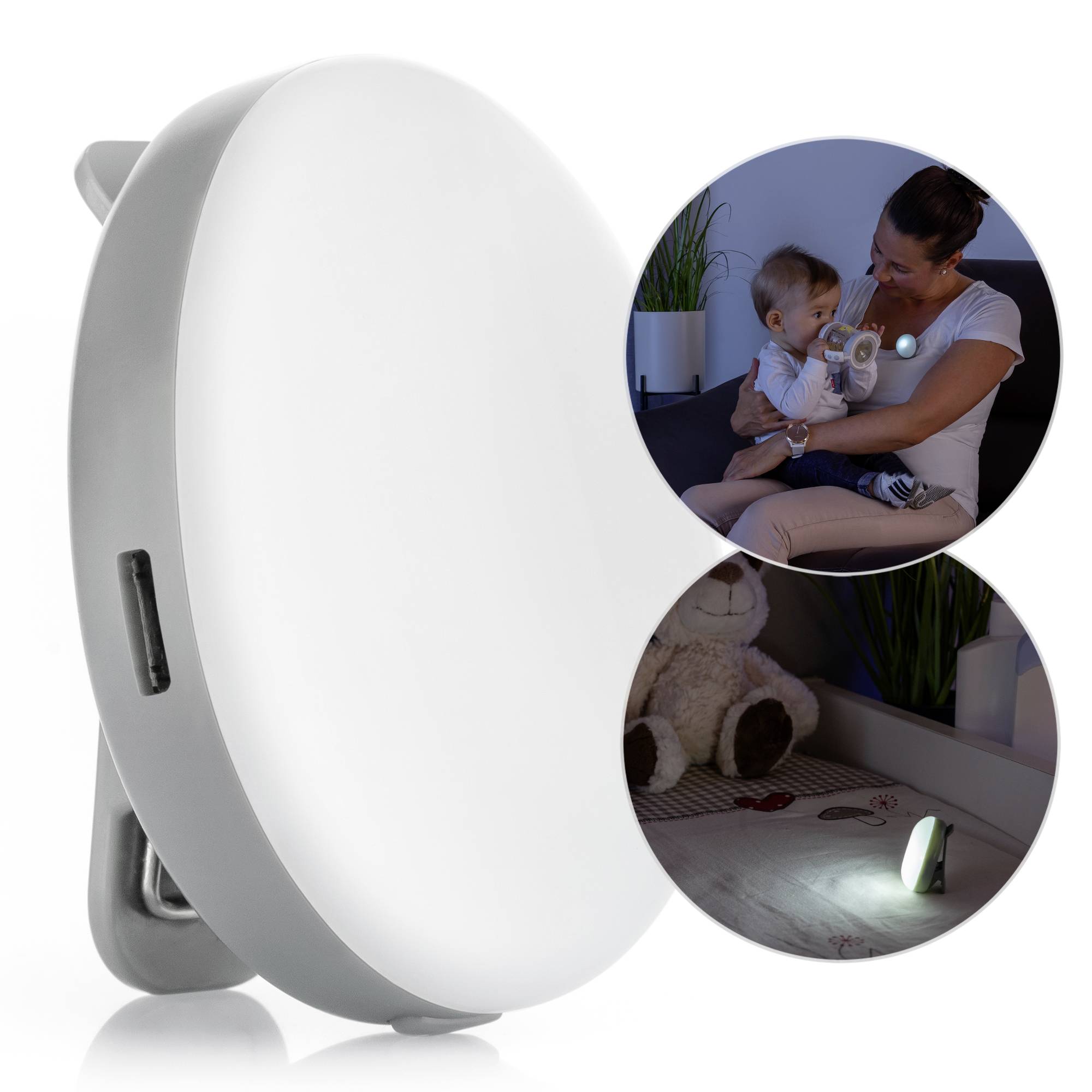 REER ClipLight 52361 Nachtlicht Rund LED Hellgrau