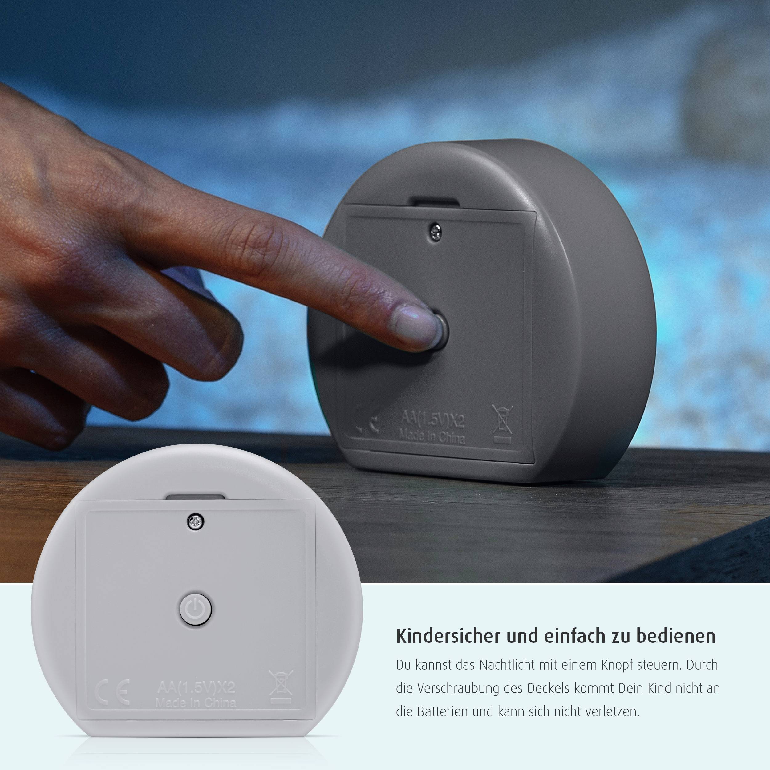 REER MyBabyLight 52371 LED-Nachtlicht Hase LED Hellgrau