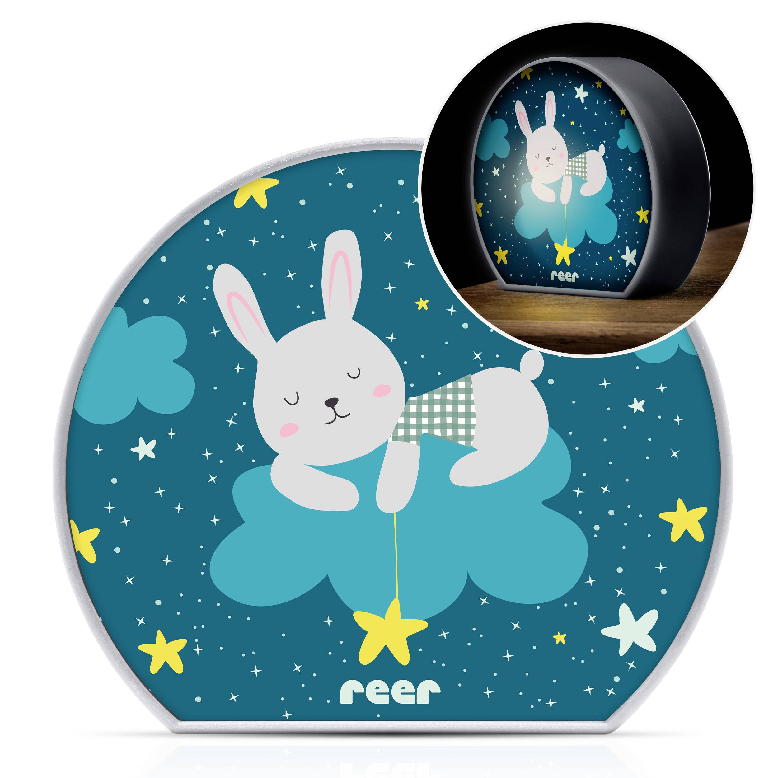REER MyBabyLight 52371 LED-Nachtlicht Hase LED Hellgrau