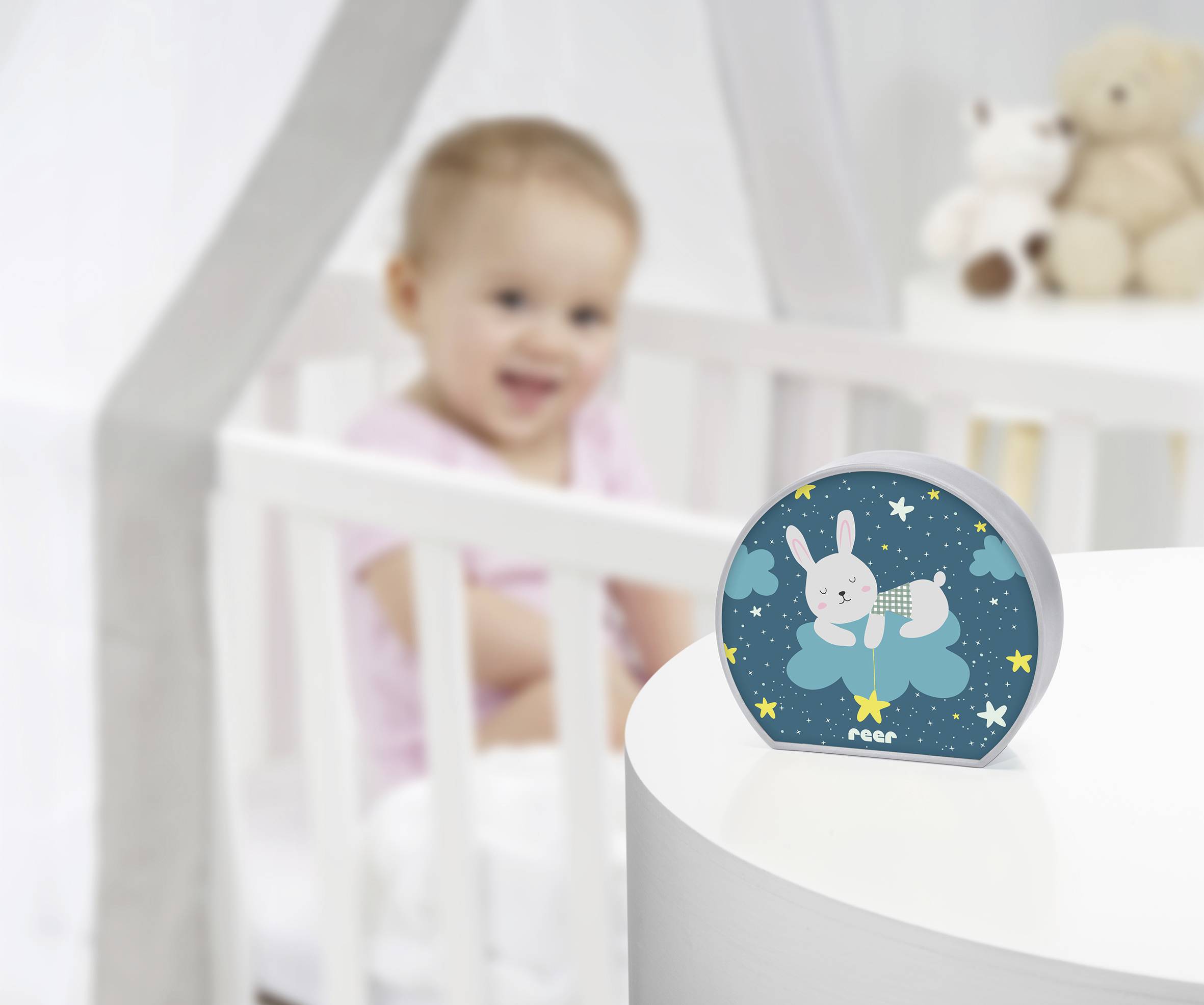 REER MyBabyLight 52371 LED-Nachtlicht Hase LED Hellgrau