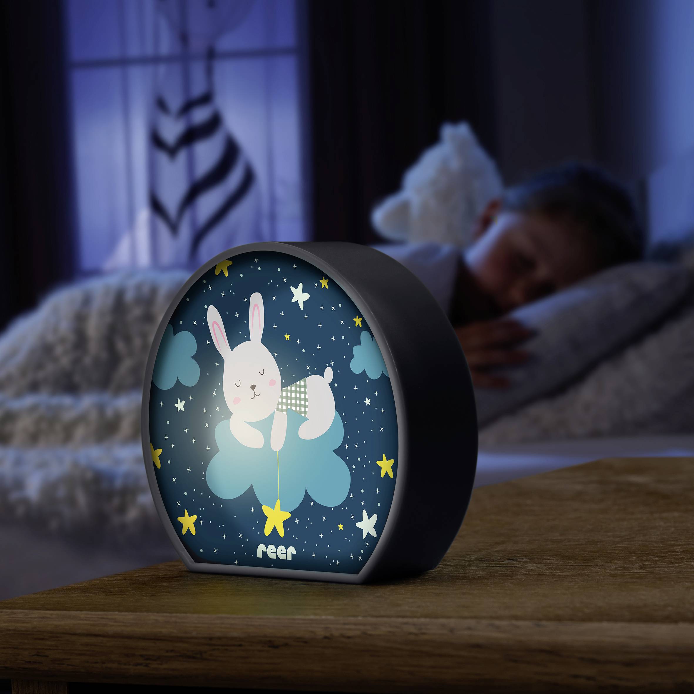 REER MyBabyLight 52371 LED-Nachtlicht Hase LED Hellgrau