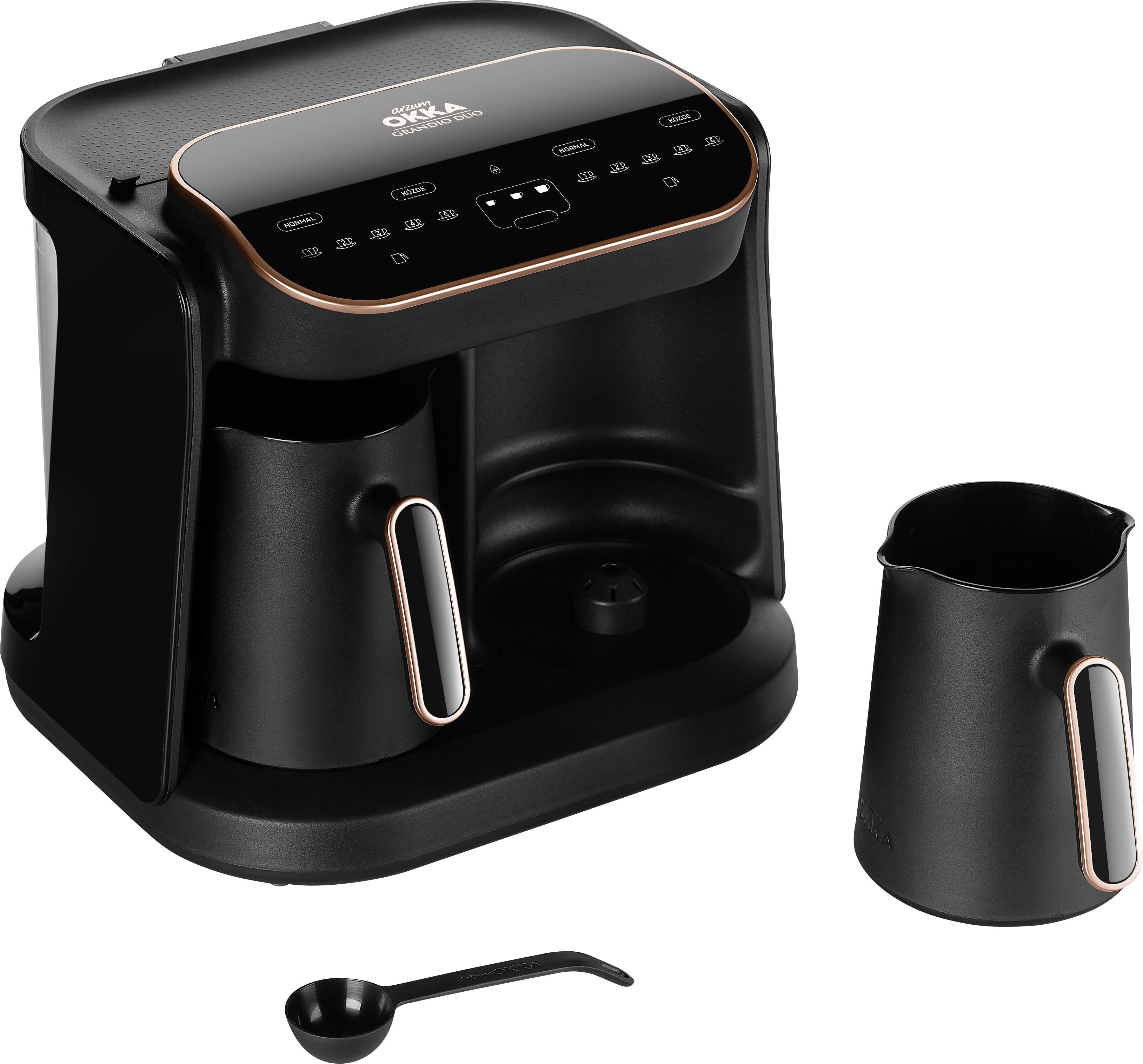 Arzum Okka Grandio Duo Mokka-Kaffeemaschine Schwarz, Bronze Fassungsvermögen Tassen=10 Display