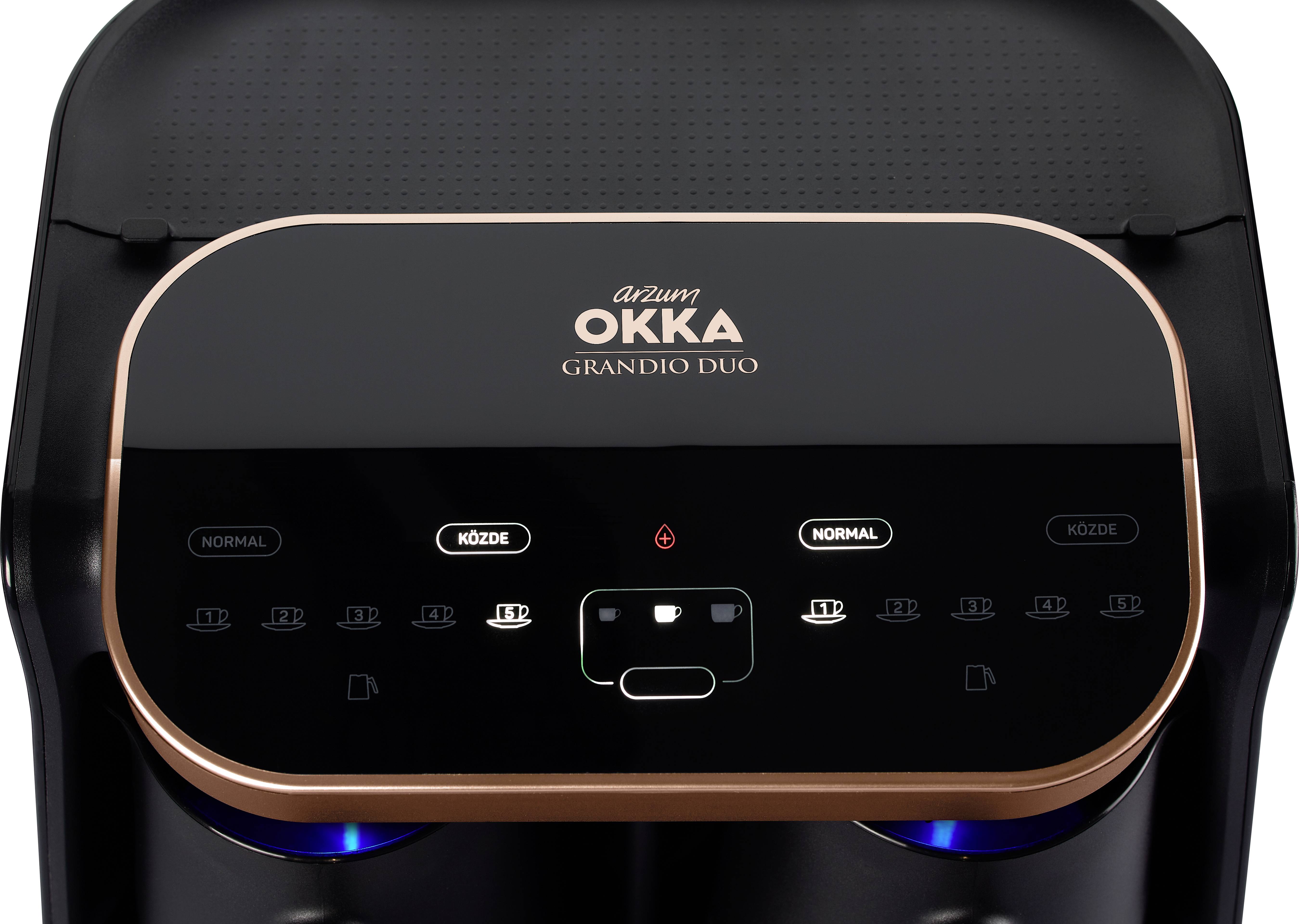 Arzum Okka Grandio Duo Mokka-Kaffeemaschine Schwarz, Bronze Fassungsvermögen Tassen=10 Display