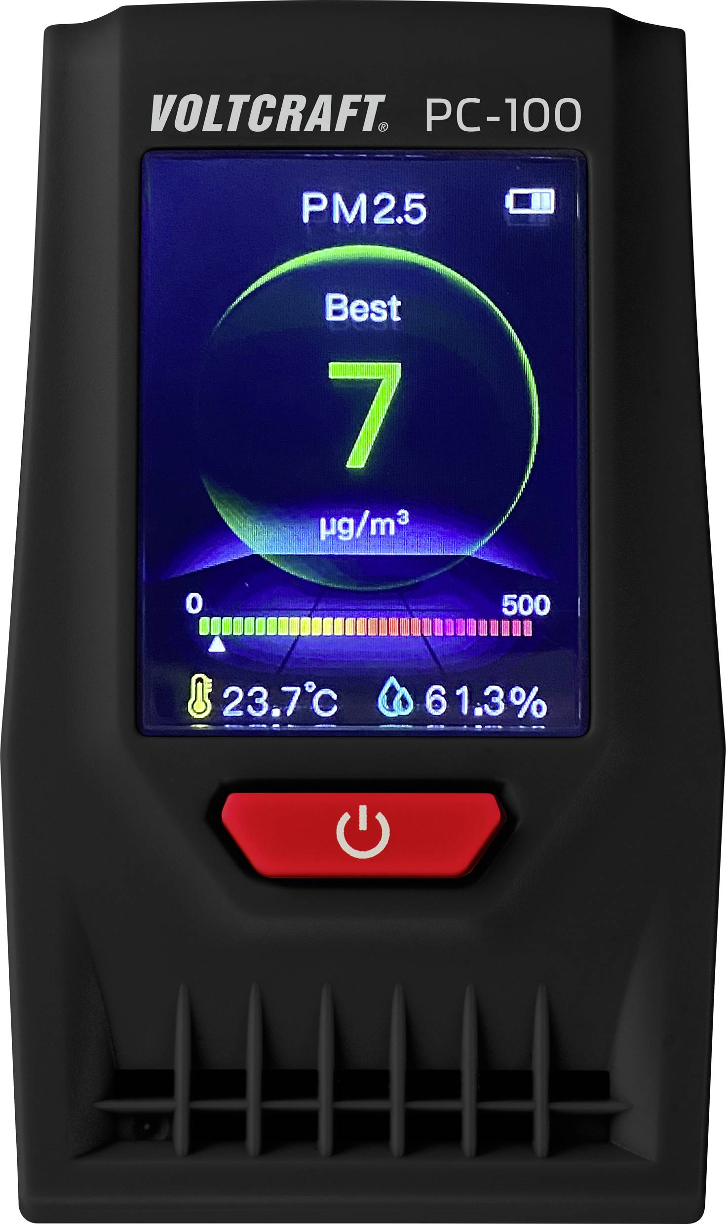 Feinstaub-Messgerät VOLTCRAFT PC-100 Luftpartikel, Luftfeuchtigkeit, Temperatur