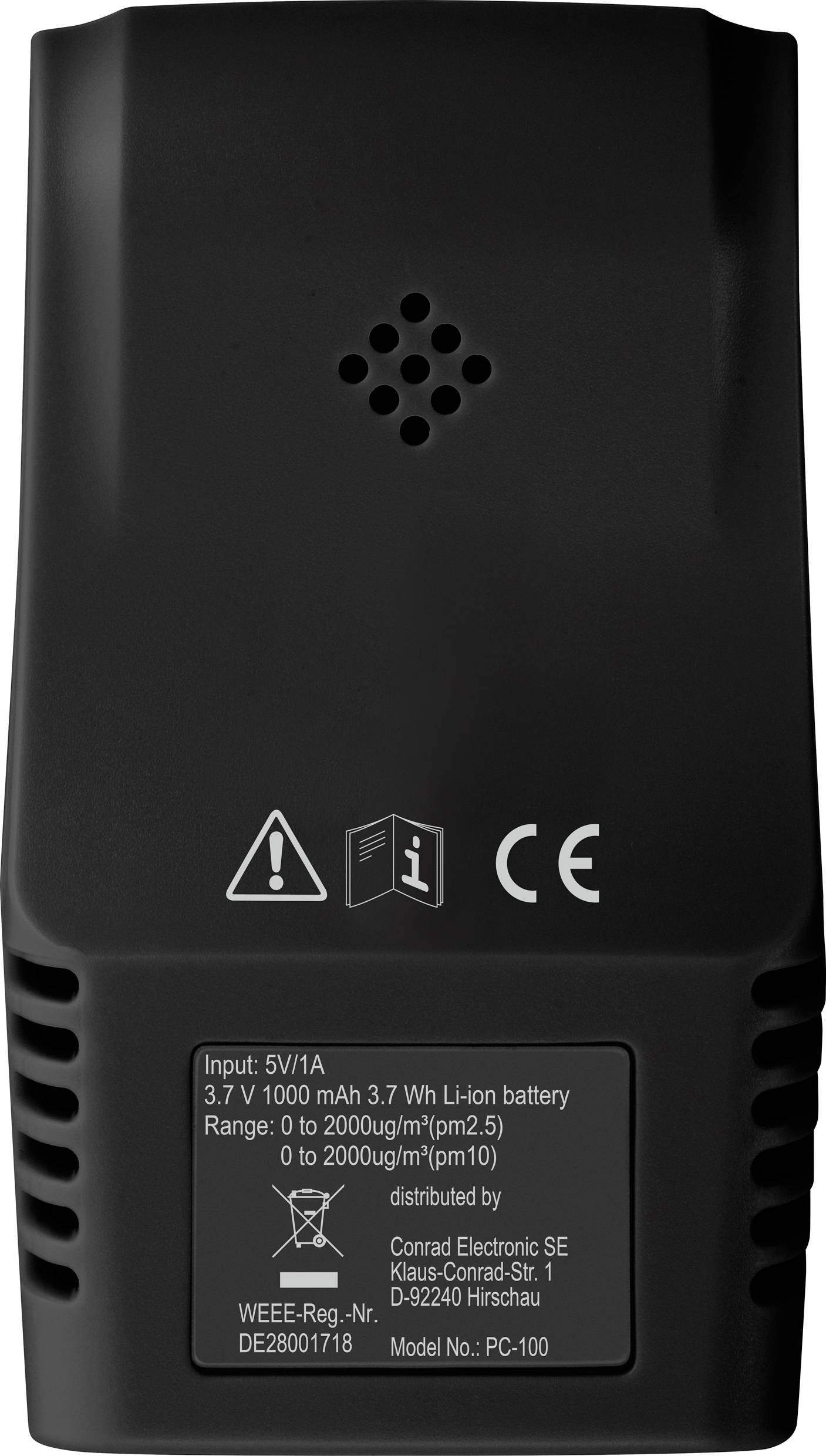 Feinstaub-Messgerät VOLTCRAFT PC-100 Luftpartikel, Luftfeuchtigkeit, Temperatur