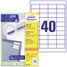 Avery-Zweckform 3657-200 Universal-Etiketten 48.5 x 25.4 mm Papier Weiß 8800 St. Permanent haftend