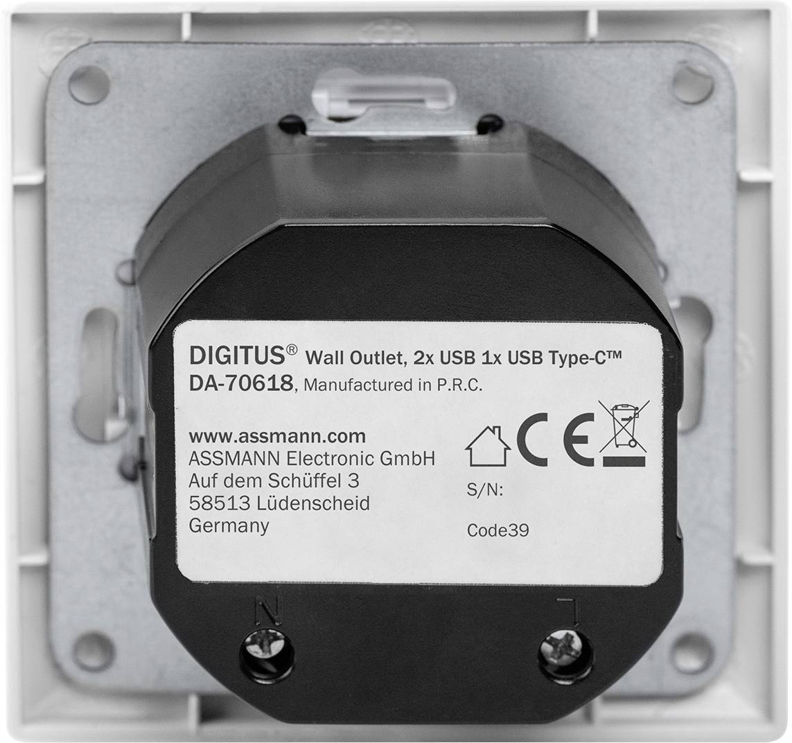 Digitus DA-70618 USB-Ladesteckdose mit USB Weiß