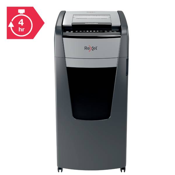 Rexel Optimum AutoFeed+ 600X Aktenvernichter 600 Blatt Mikroschnitt 4 x 36 mm P-4 110 l Vernichtet auch Büroklammern, Heftklammern, Kreditkarte