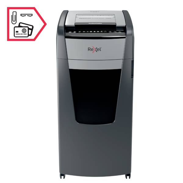 Rexel Optimum AutoFeed+ 750X Aktenvernichter 750 Blatt Mikroschnitt 4 x 30mm P-4 140l Vernichtet auch Büroklammern, Heftklammern