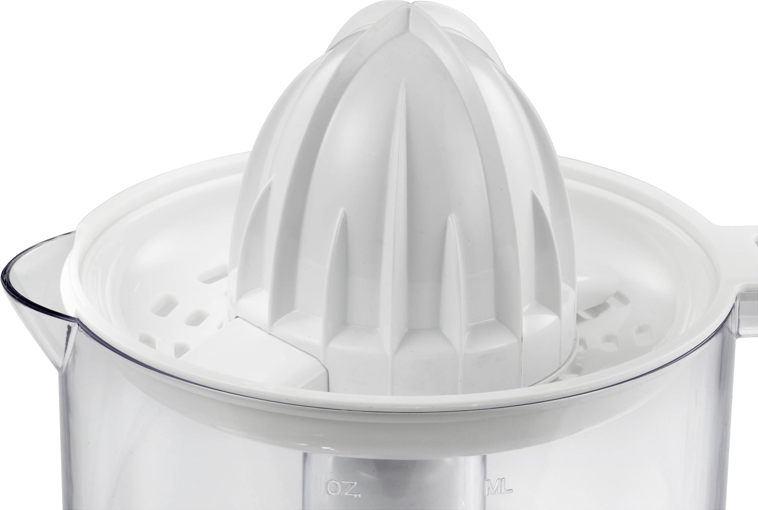Zitruspresse 30W kabelgebunden, mit Entsafter Weiß, Transparent