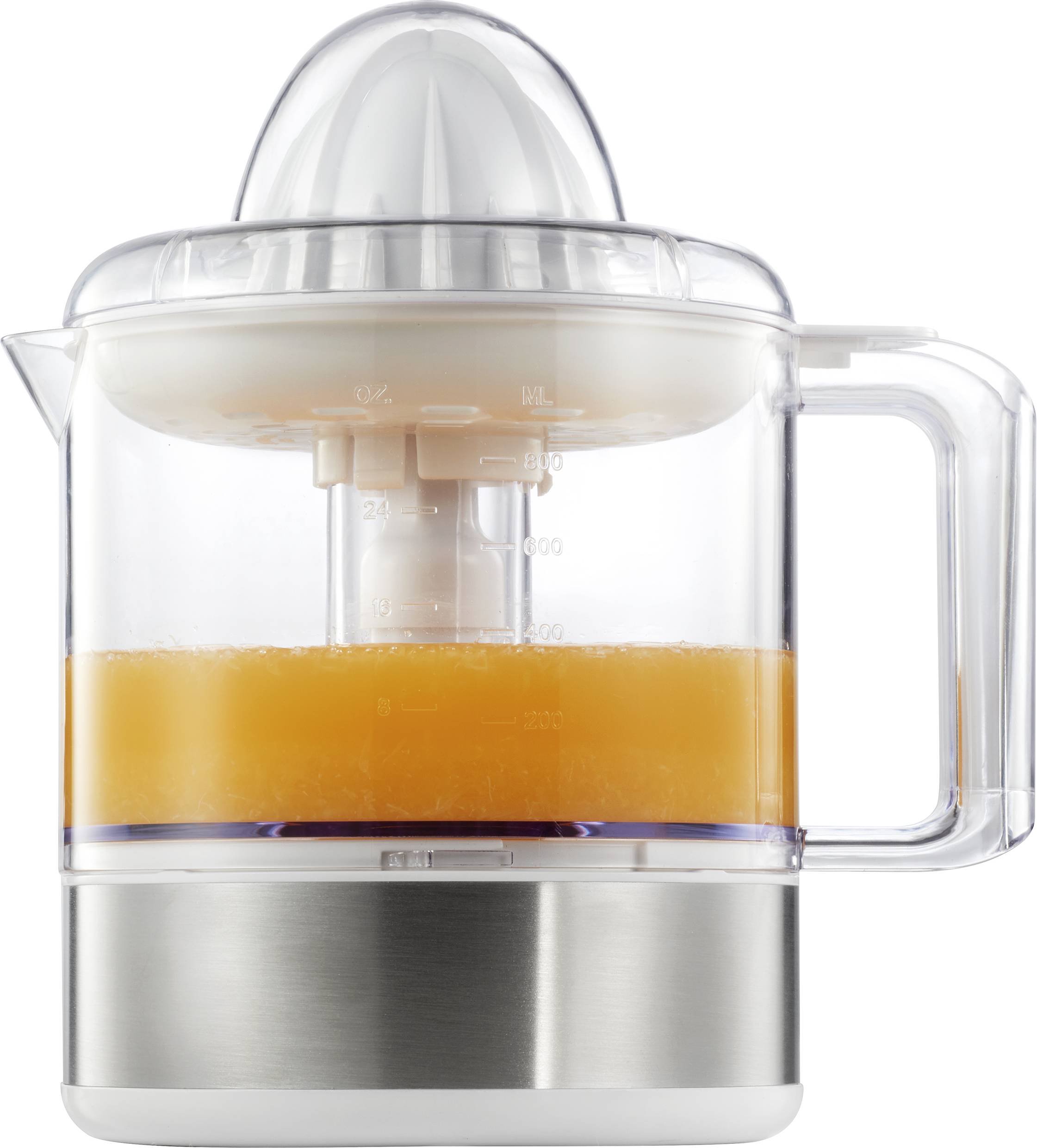 Zitruspresse 30W kabelgebunden, mit Entsafter Weiß, Transparent