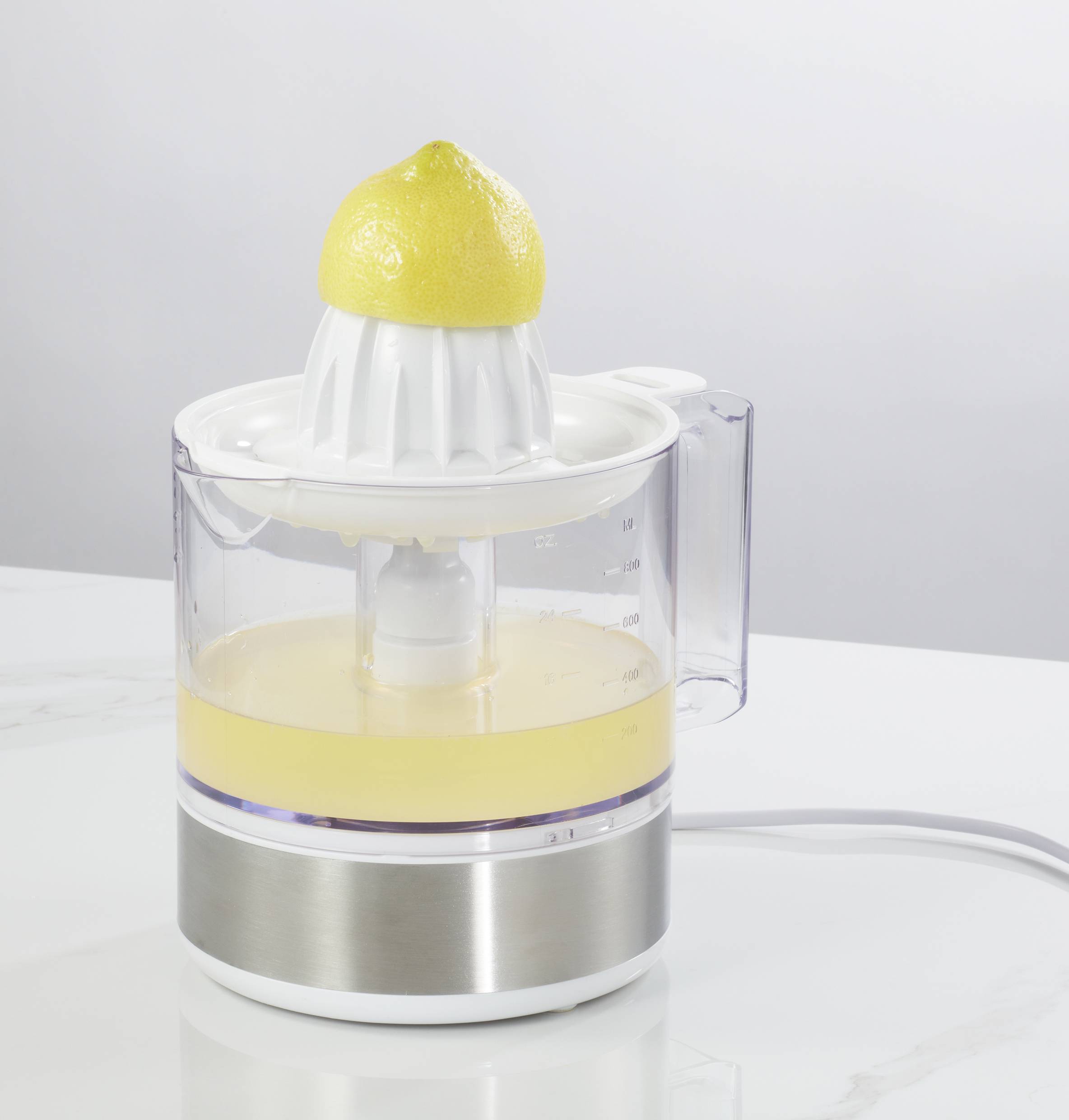 Zitruspresse 30W kabelgebunden, mit Entsafter Weiß, Transparent