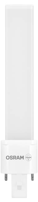 Weiße OSRAM LED-Röhrenleuchte mit Zweipolsockel, aufrecht auf einfachem Hintergrund dargestellt.