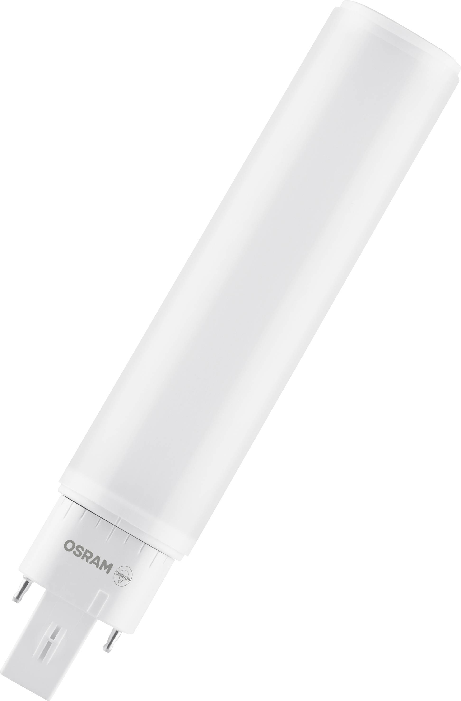 Elektronische LED-Lampe von OSRAM mit rechteckigem, weißem Gehäuse und Stiftfassung, geeignet für energieeffizientes Beleuchten.