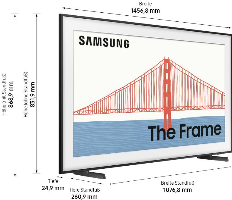 Samsung GQ65LS03A QLED-TV 163 cm 65 Zoll EEK G (A - G) DVB-T2 HD, DVB-C, DVB-S, UHD, Smart TV, WLAN, PVR ready, CI+ Schwarz