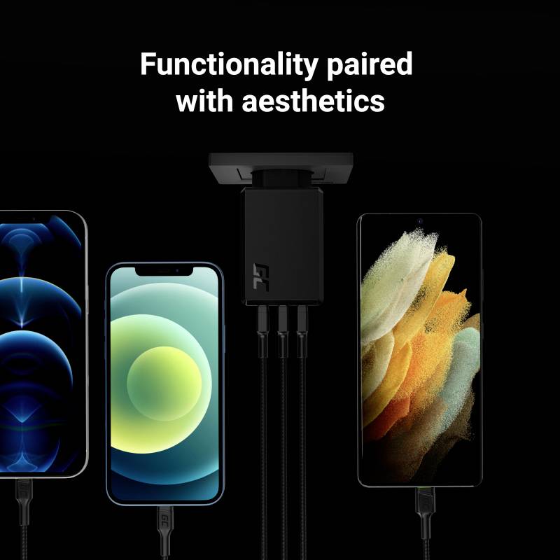 Green Cell ChargeSource 3 USB Ladegerät 30 W USB Schwarz Steckdose