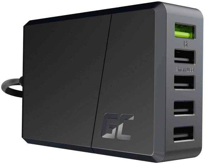 Green Cell ChargeSource 5 USB Ladestation 52 W USB Schwarz Steckdose