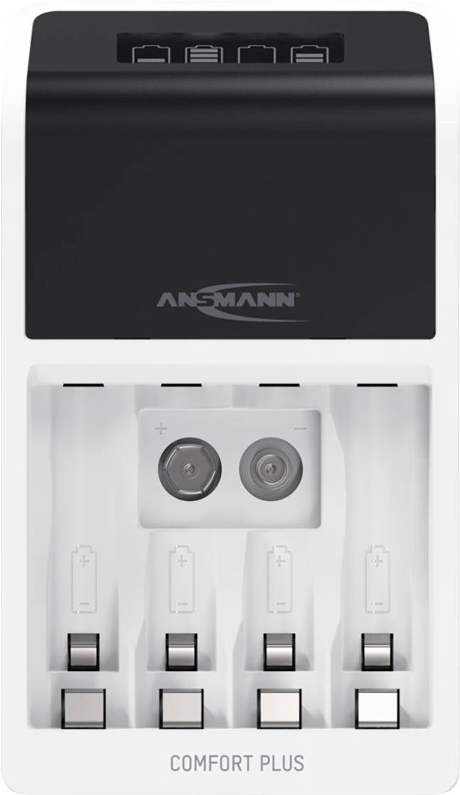 Ansmann Comfort Plus Rundzellen-Ladegerät NiMH Micro (AAA), Mignon (AA), 9 V Block
