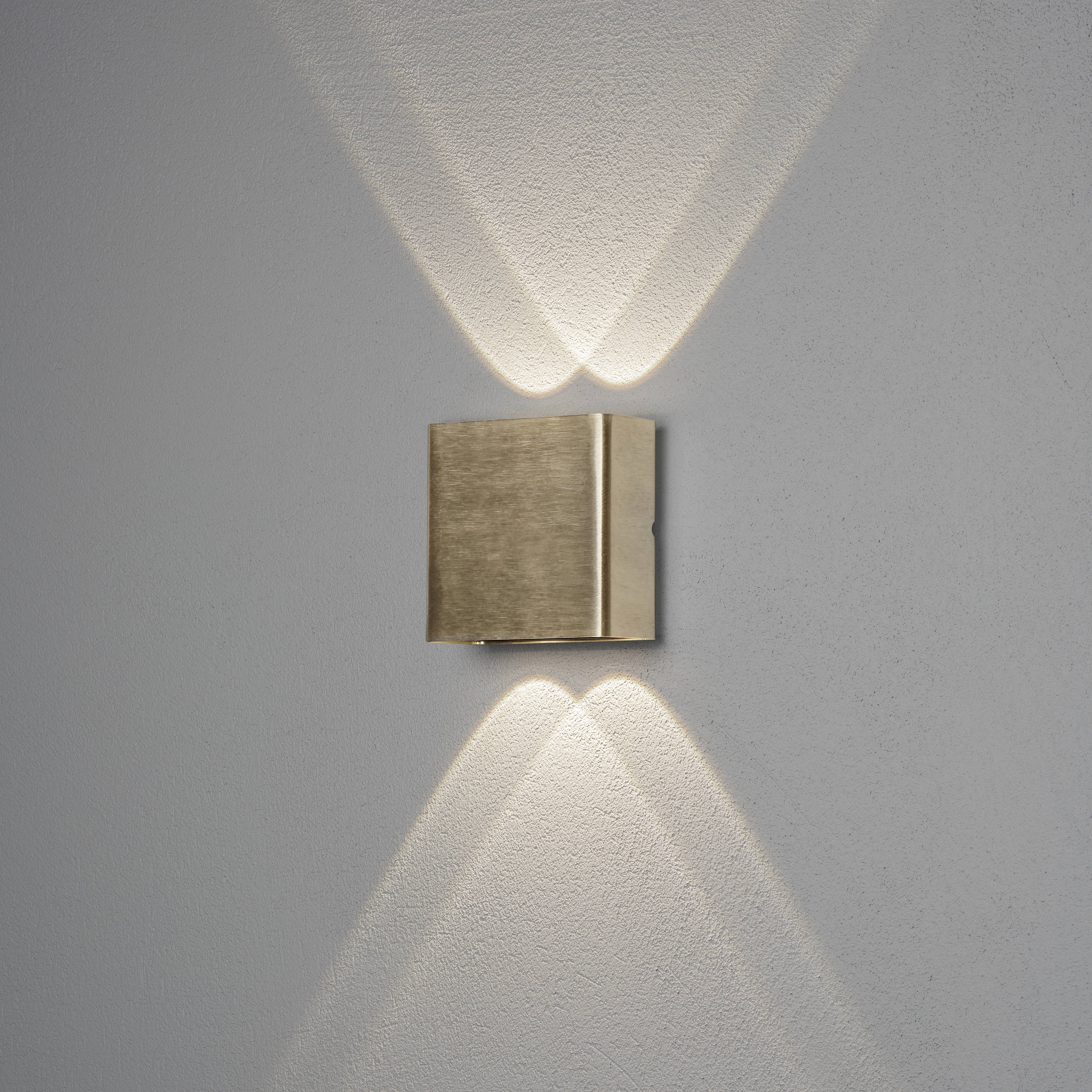 Konstsmide Chieri 2x2 7891-800 Außenwandleuchte, Wandleuchte EEK: F (A - G) 4W Messing (gebürstet)