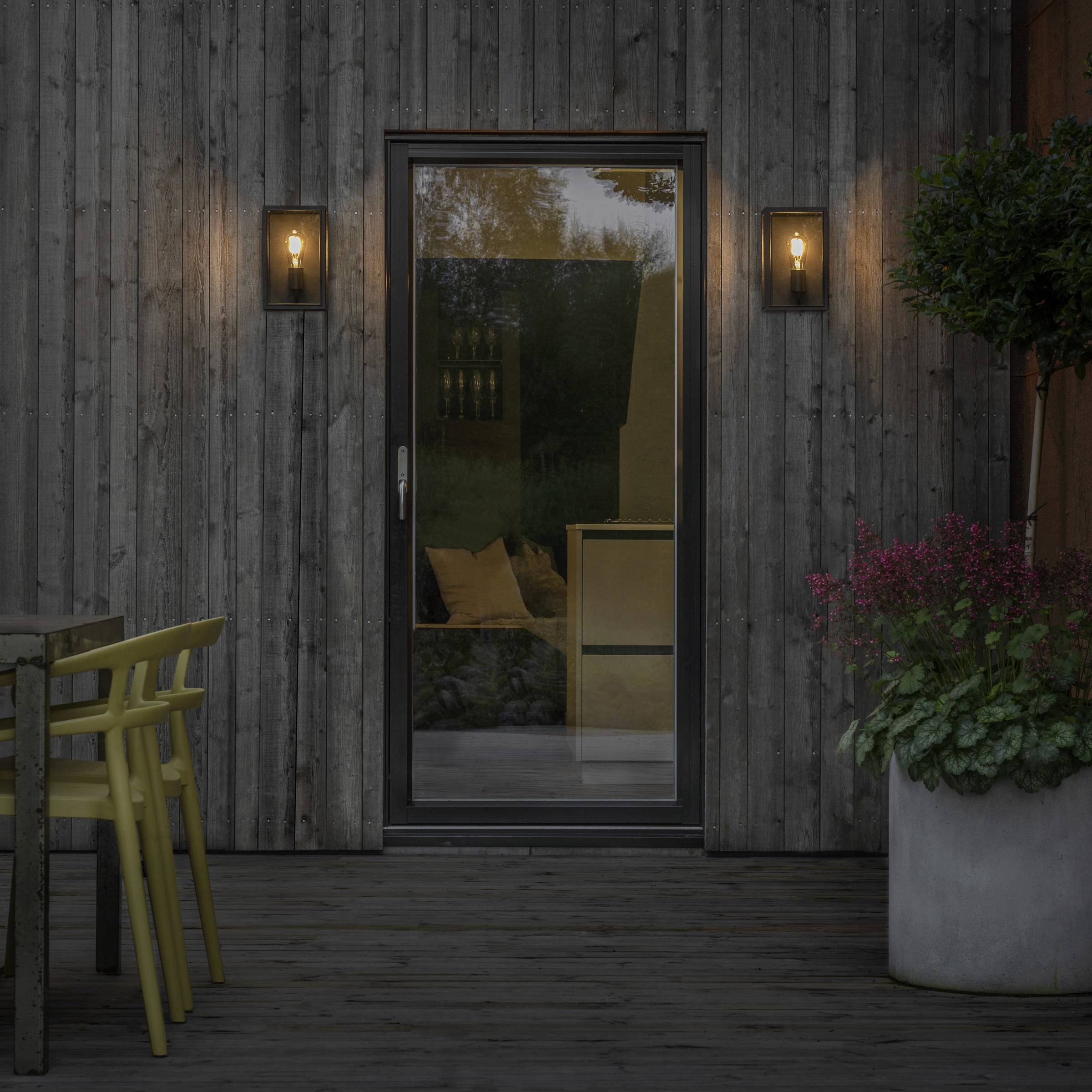 Konstsmide Carpi 7347-750 Außenwandleuchte, Wandleuchte Energiesparlampe, Glühlampe, LED E27 Schwarz