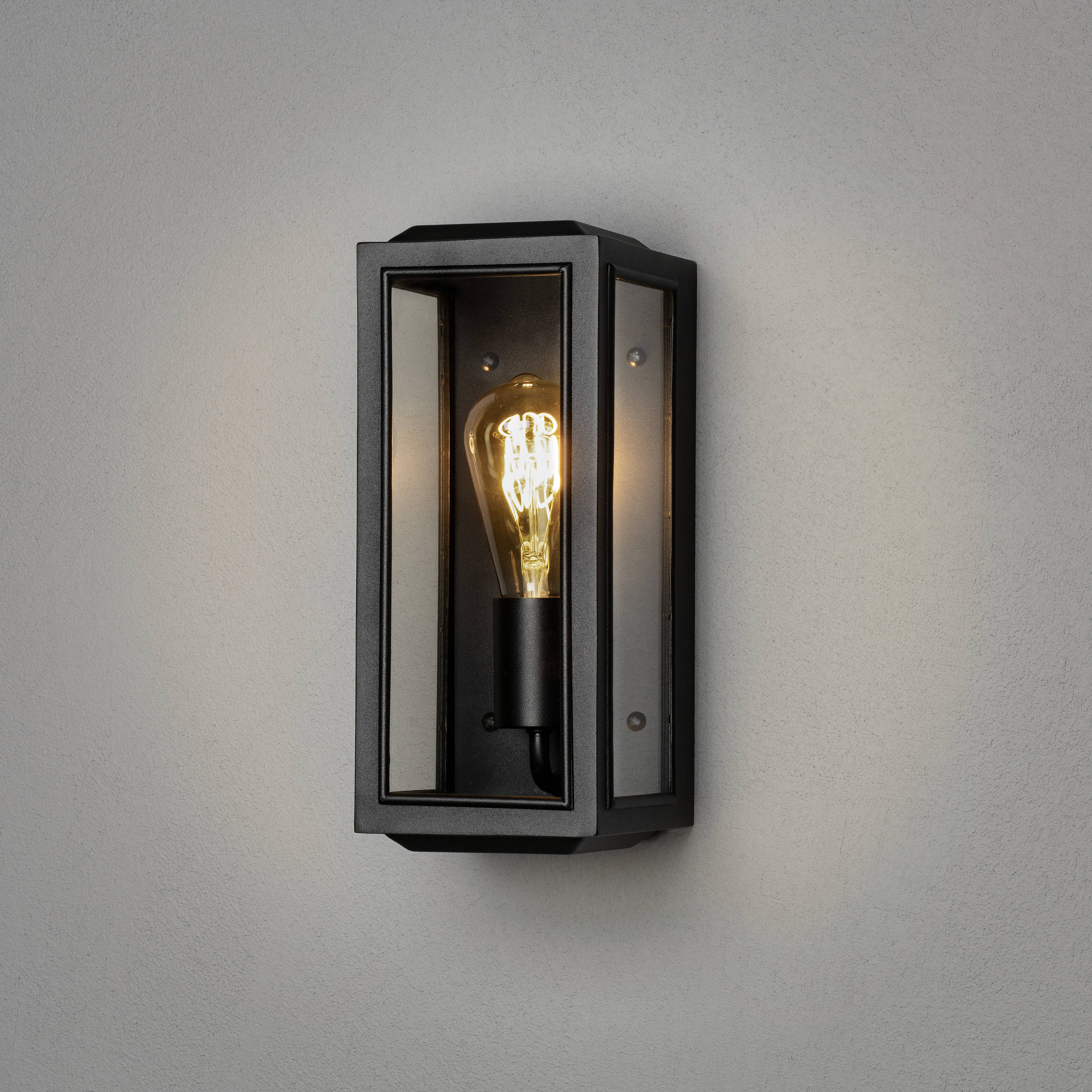 Konstsmide Carpi 7348-750 Außenwandleuchte, Wandleuchte Energiesparlampe, Glühlampe, LED E27 Schwarz