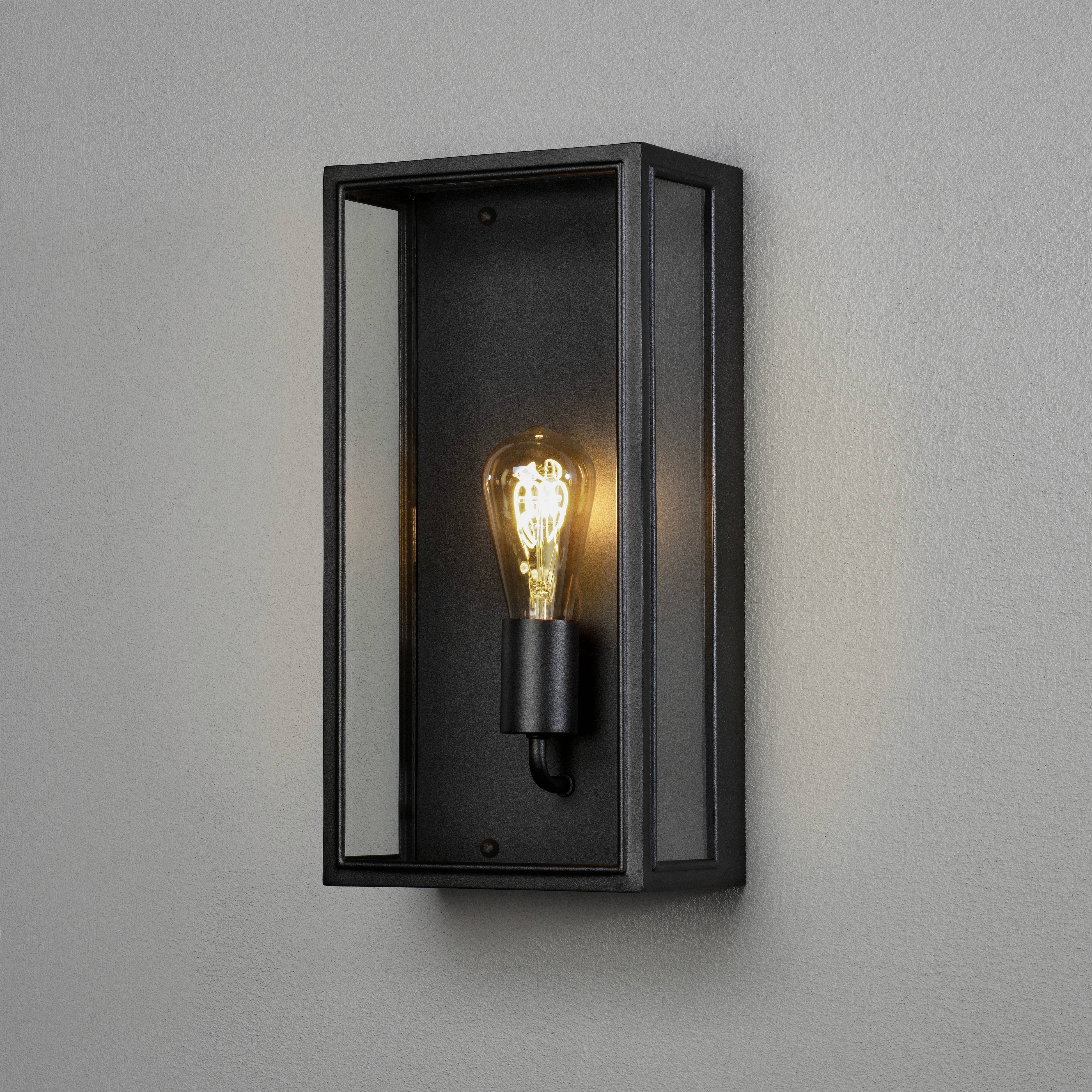 Konstsmide Carpi 7349-750 Außenwandleuchte, Wandleuchte Energiesparlampe, Glühlampe, LED E27 Schwarz