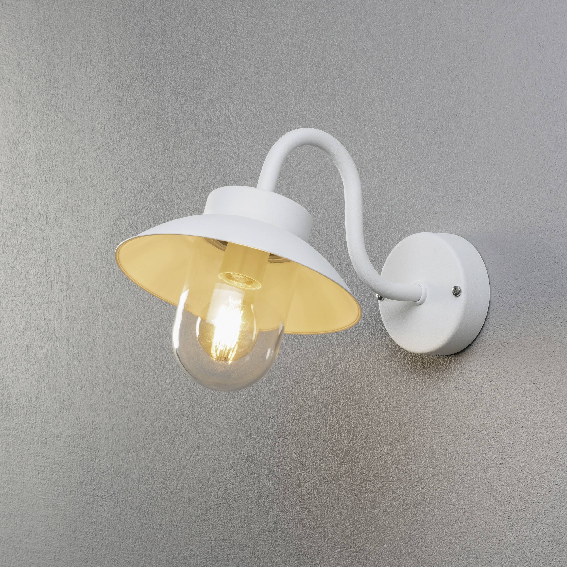 Konstsmide Vega Mini 417-250 Außenwandleuchte, Wandleuchte Energiesparlampe, Glühlampe, LED E27 Weiß