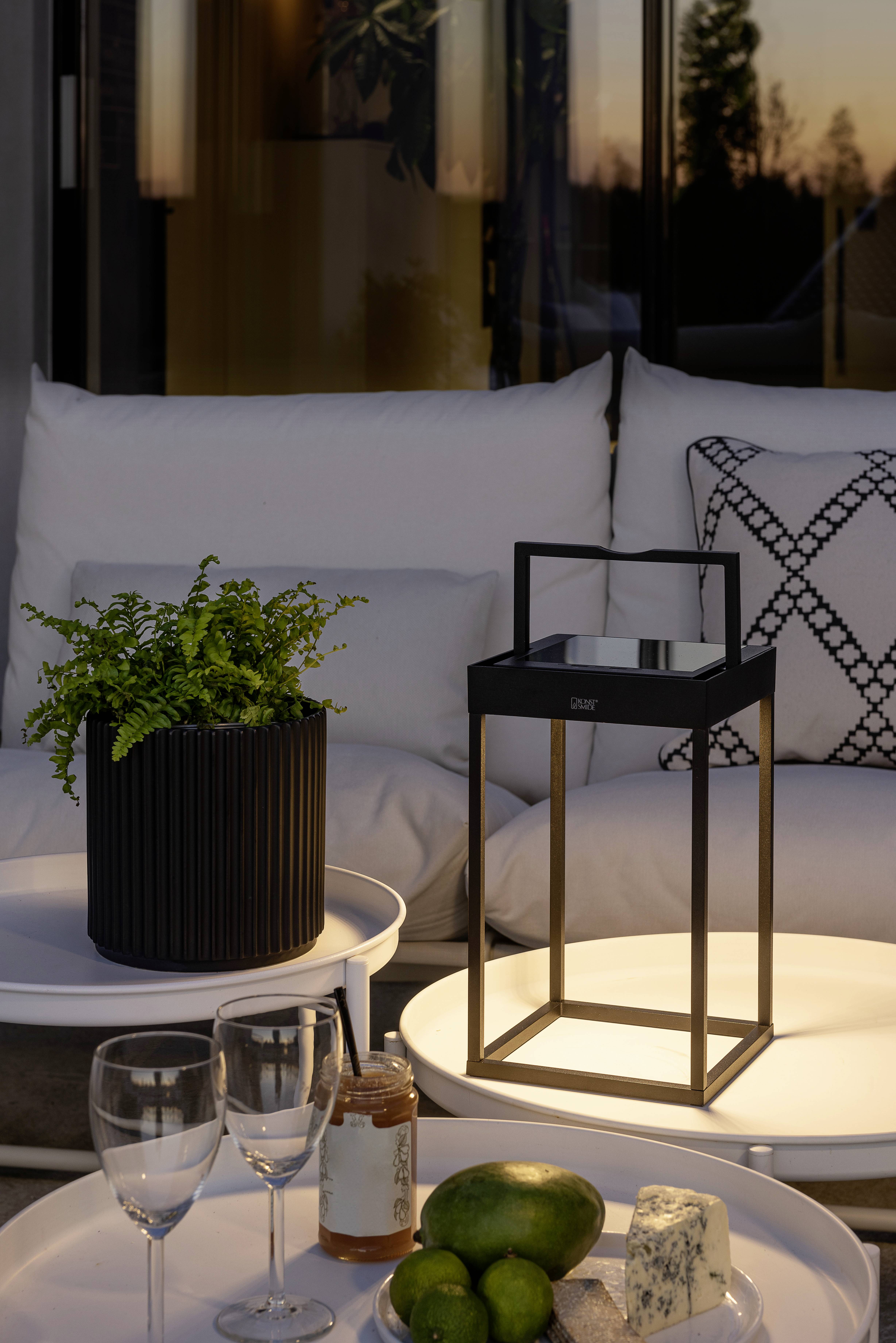 Konstsmide 7815-750 Portofino Solar-Dekoleuchte, USB-Leuchte LED LED fest eingebaut 3.7W Schwarz