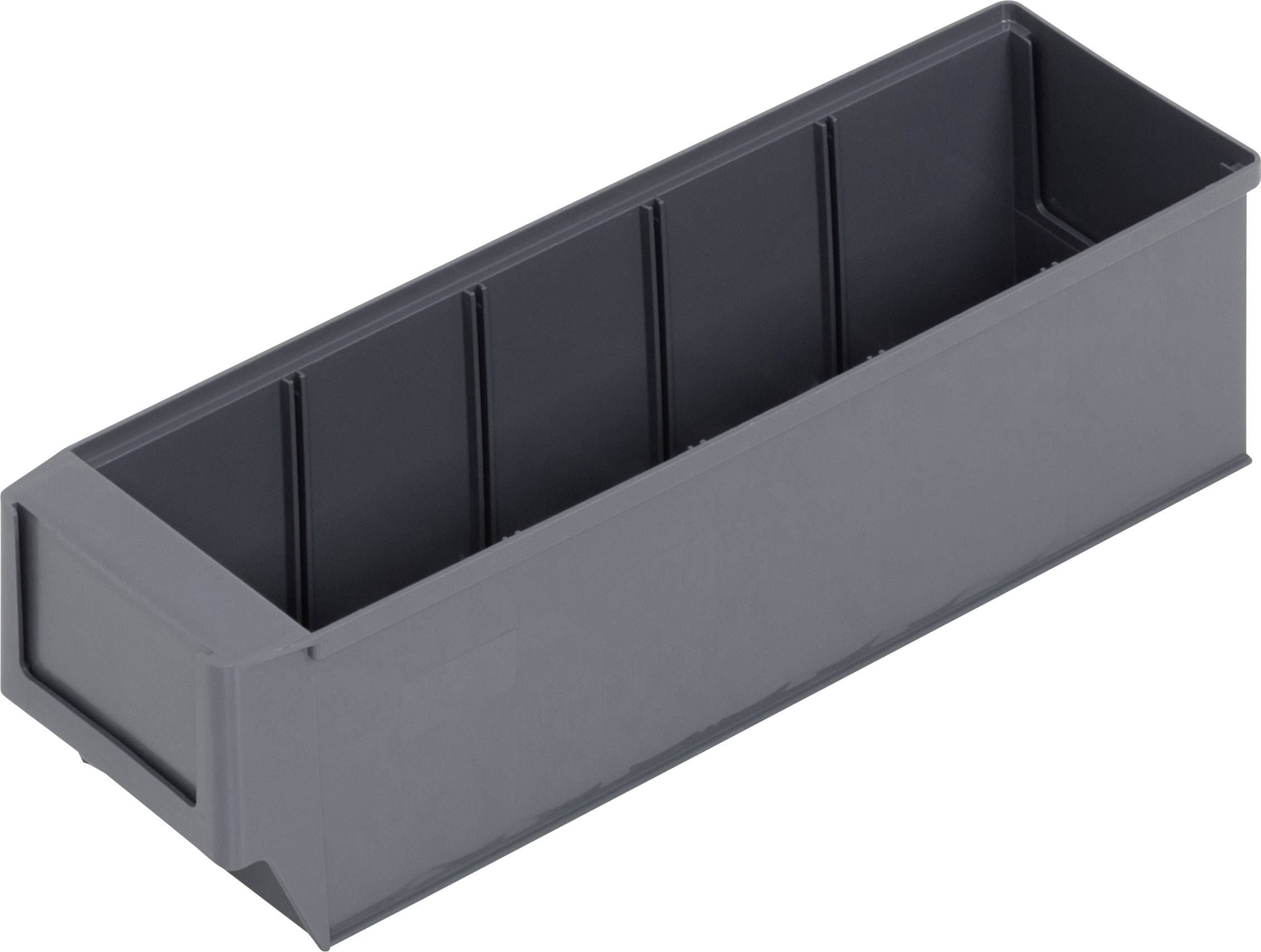 Alutec 66027 Sichtlagerkasten (L x B x H) 300 x 91 x 81mm Dunkelgrau 1St.