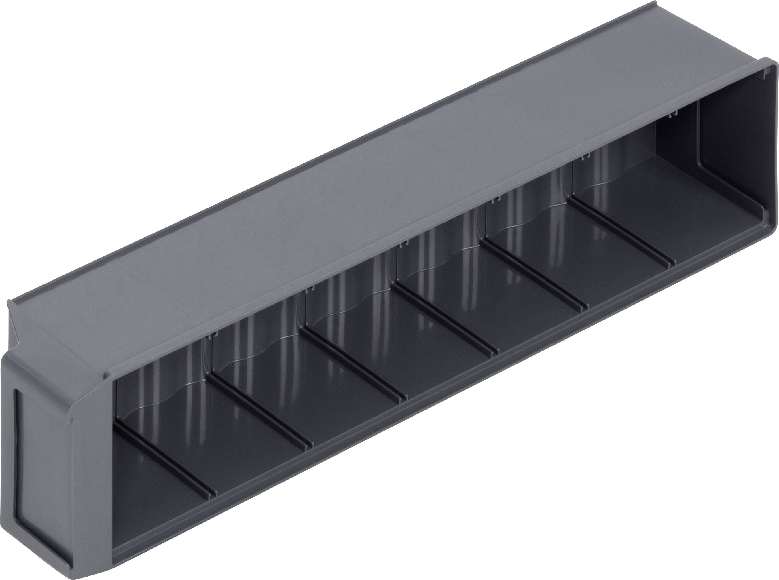 Alutec 66029 Sichtlagerkasten (L x B x H) 400 x 91 x 81mm Dunkelgrau 1St.