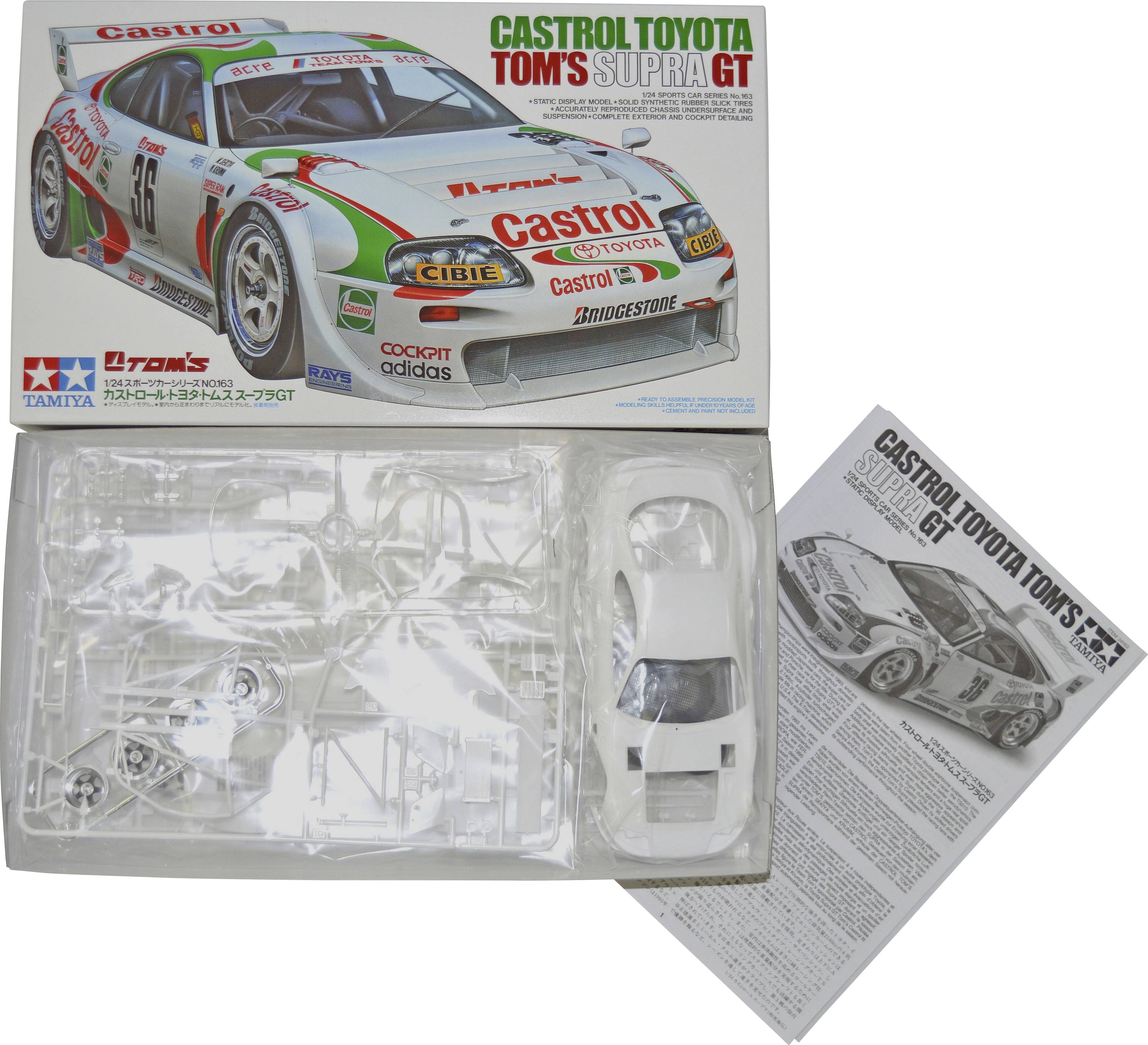 Tamiya 300024163 Castrol Toyota Tom´s Supra GT Automodell Bausatz 1:24