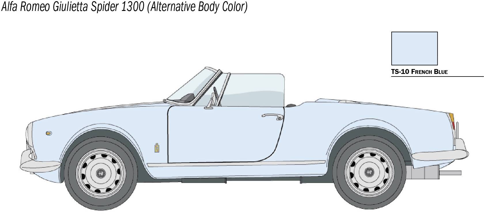 Italeri 3653 Alfa Romeo Giulietta Spider 1300 Automodell Bausatz 1:24
