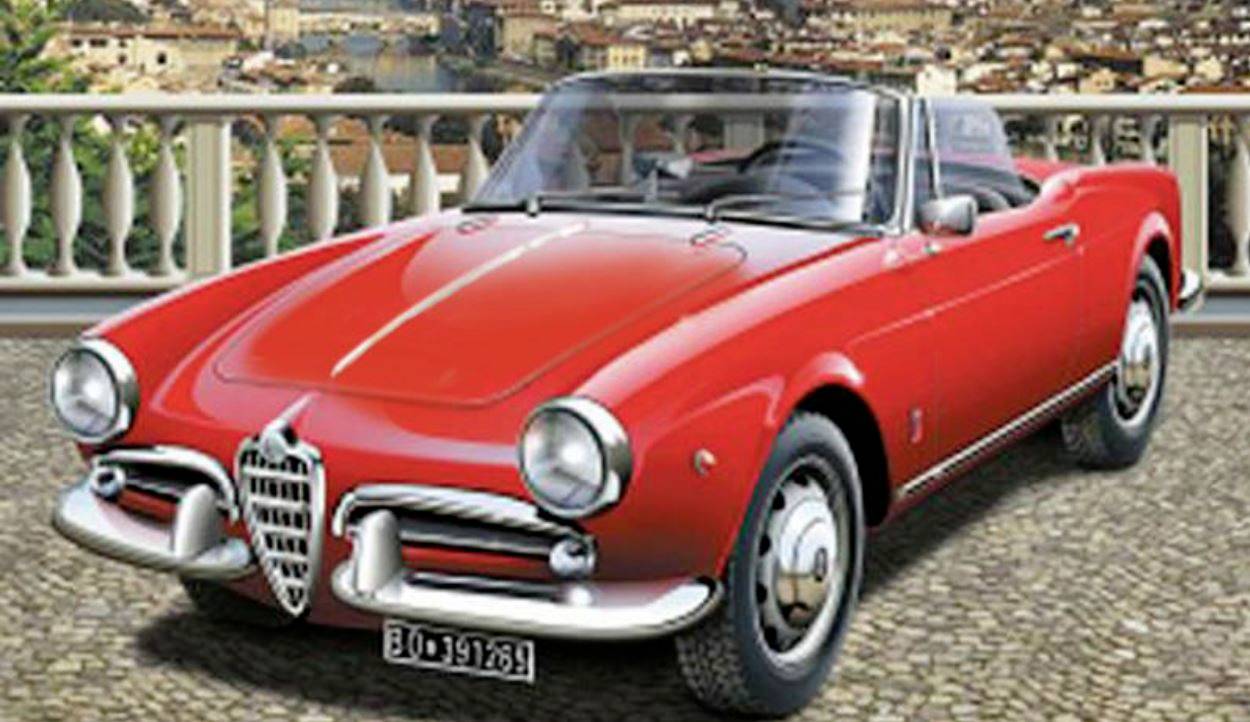 Italeri 3653 Alfa Romeo Giulietta Spider 1300 Automodell Bausatz 1:24