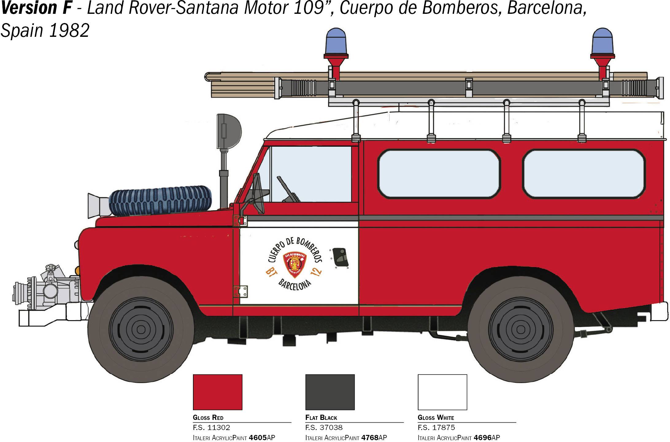 Italeri 3660 Land Rover Fire Truck Automodell Bausatz 1:24