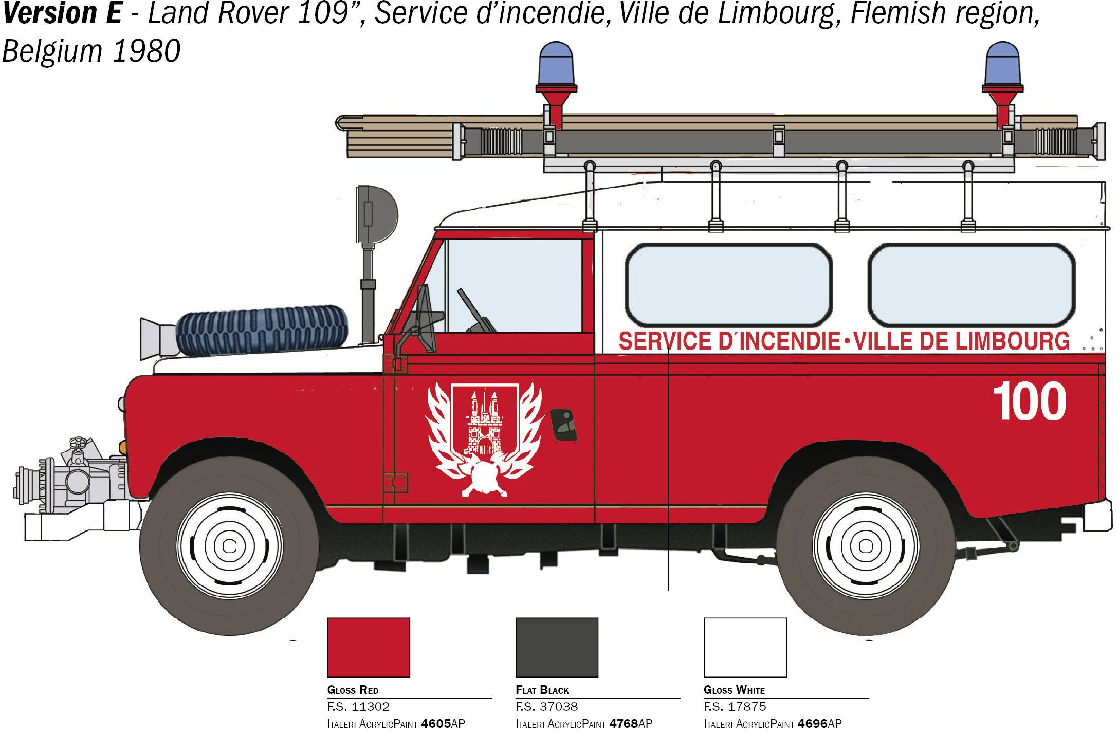 Italeri 3660 Land Rover Fire Truck Automodell Bausatz 1:24