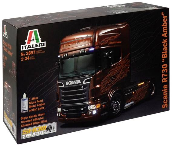 Italeri 3897 Scania R730 V8 Black Amber Truckmodell Bausatz 1:24