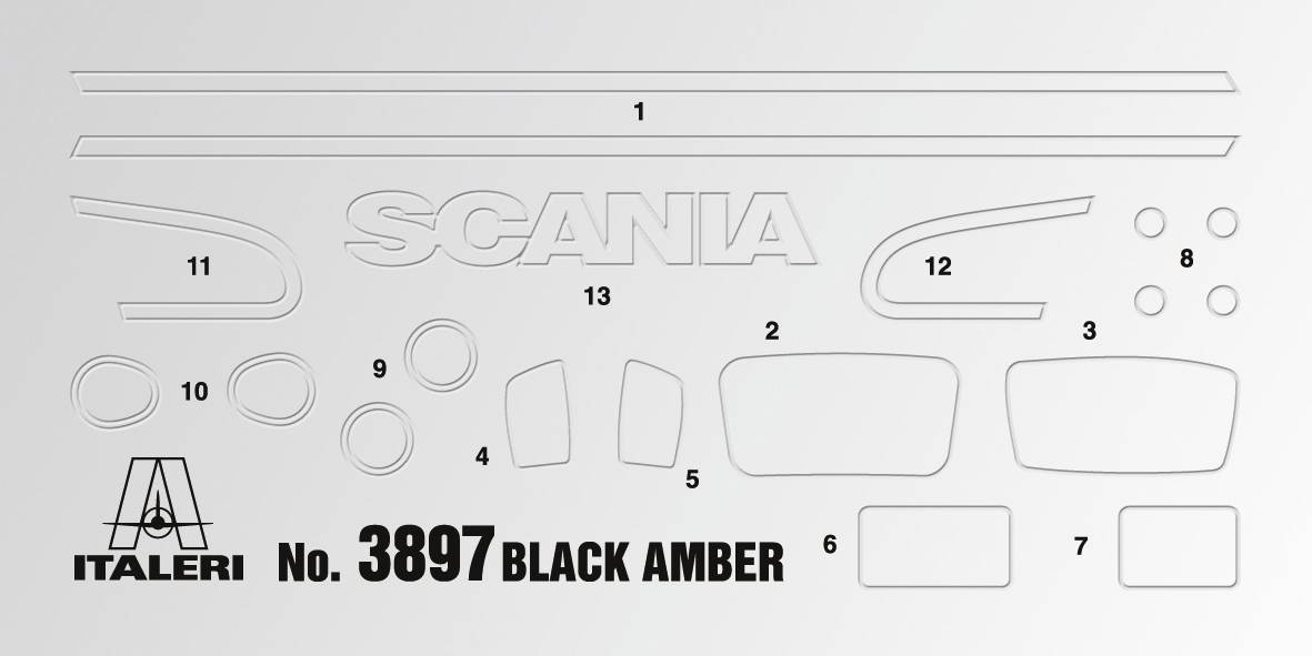 Italeri 3897 Scania R730 V8 Black Amber Truckmodell Bausatz 1:24